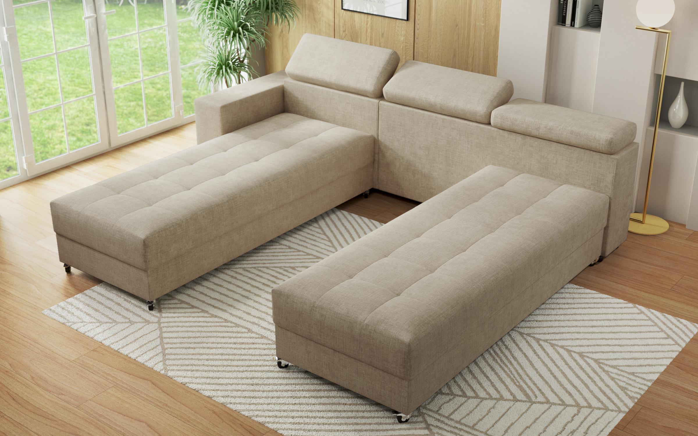 Extendable corner sofa Adoro, ecru  8