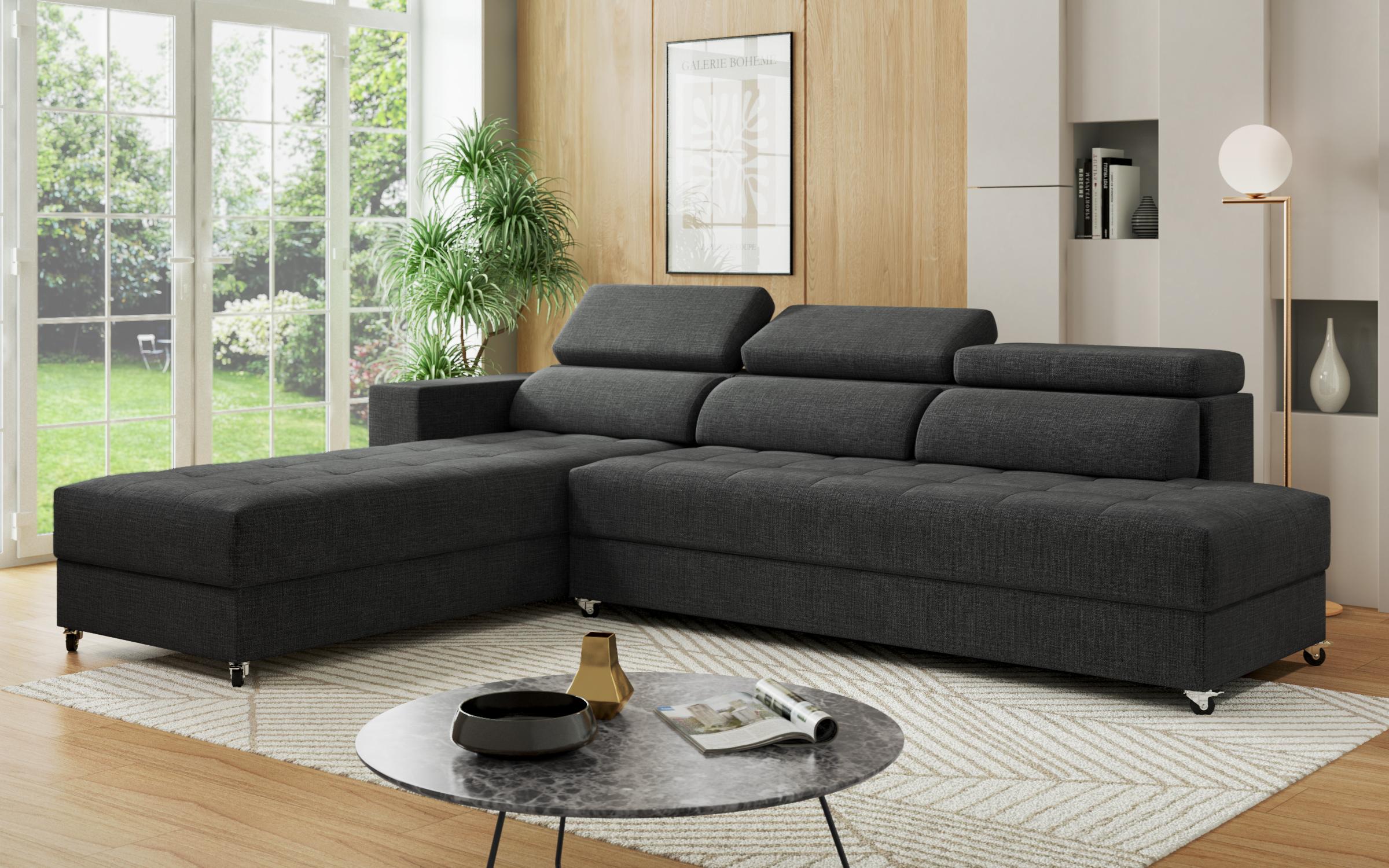 Extendable corner sofa Adoro, dark grey  4
