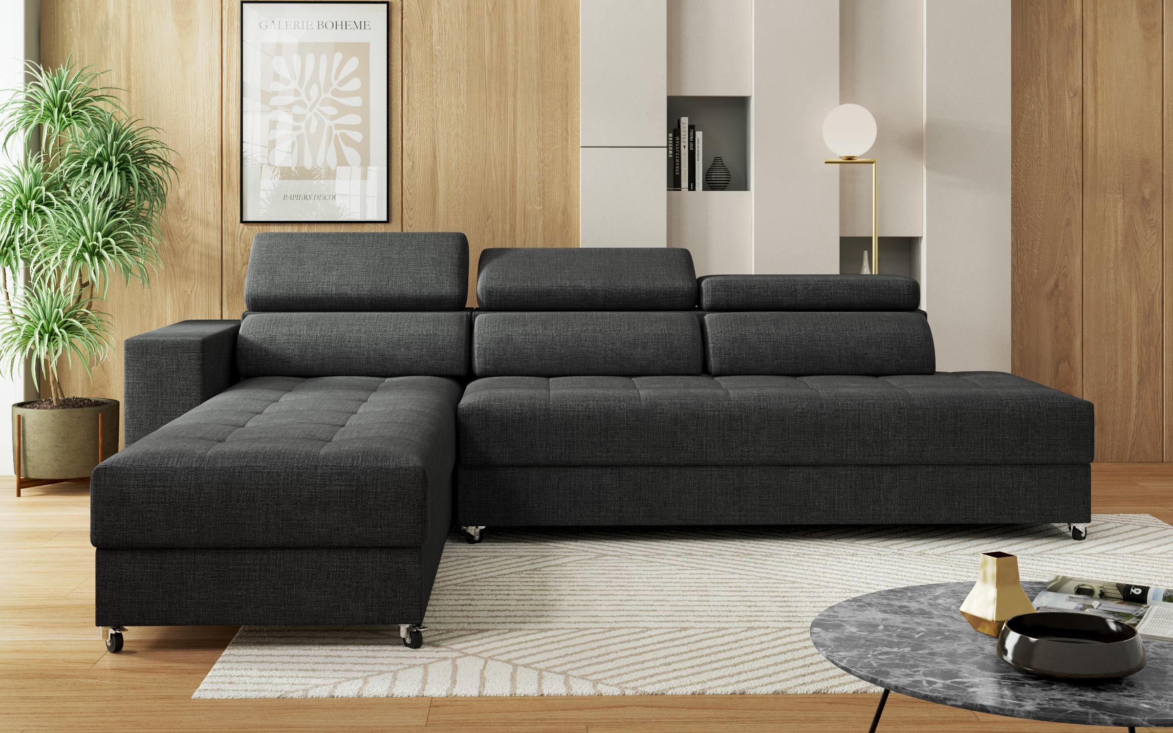 Extendable corner sofa Adoro, dark grey  3