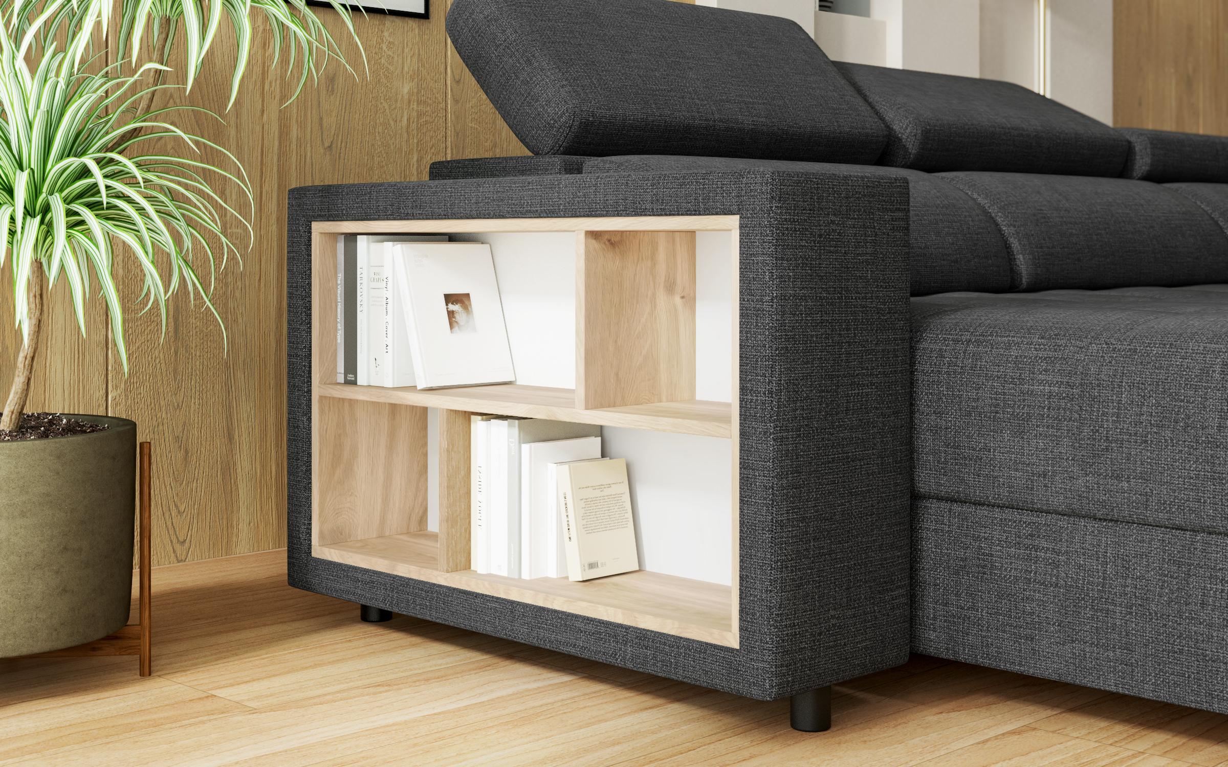 Extendable corner sofa Adoro, dark grey  9
