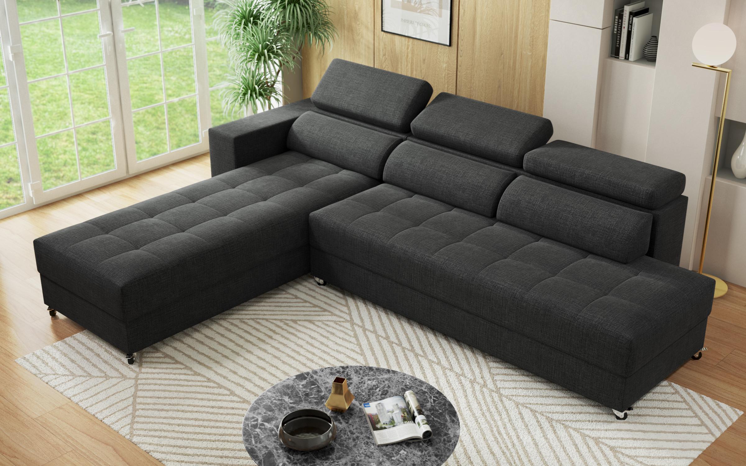 Extendable corner sofa Adoro, dark grey  5