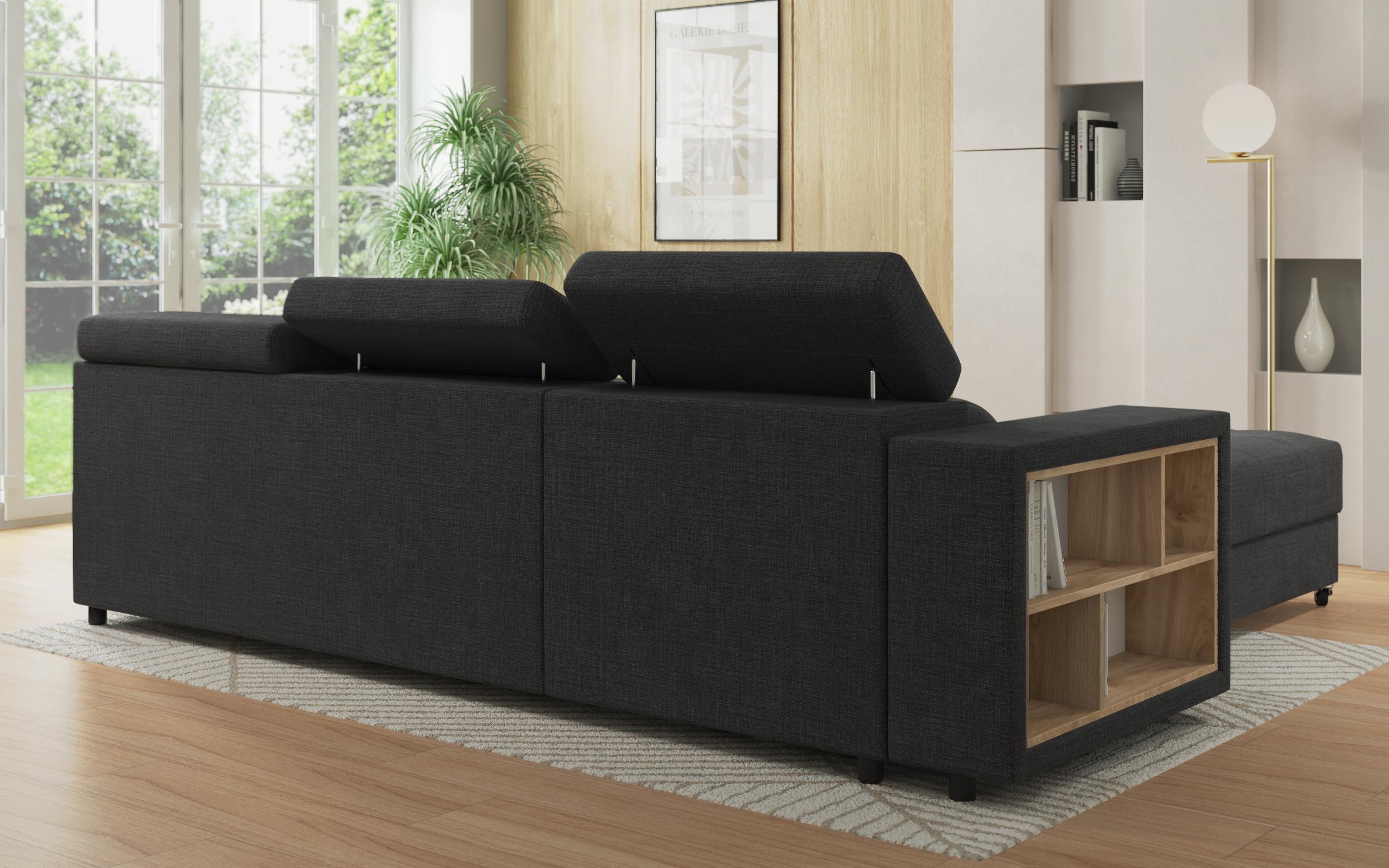 Extendable corner sofa Adoro, dark grey  6