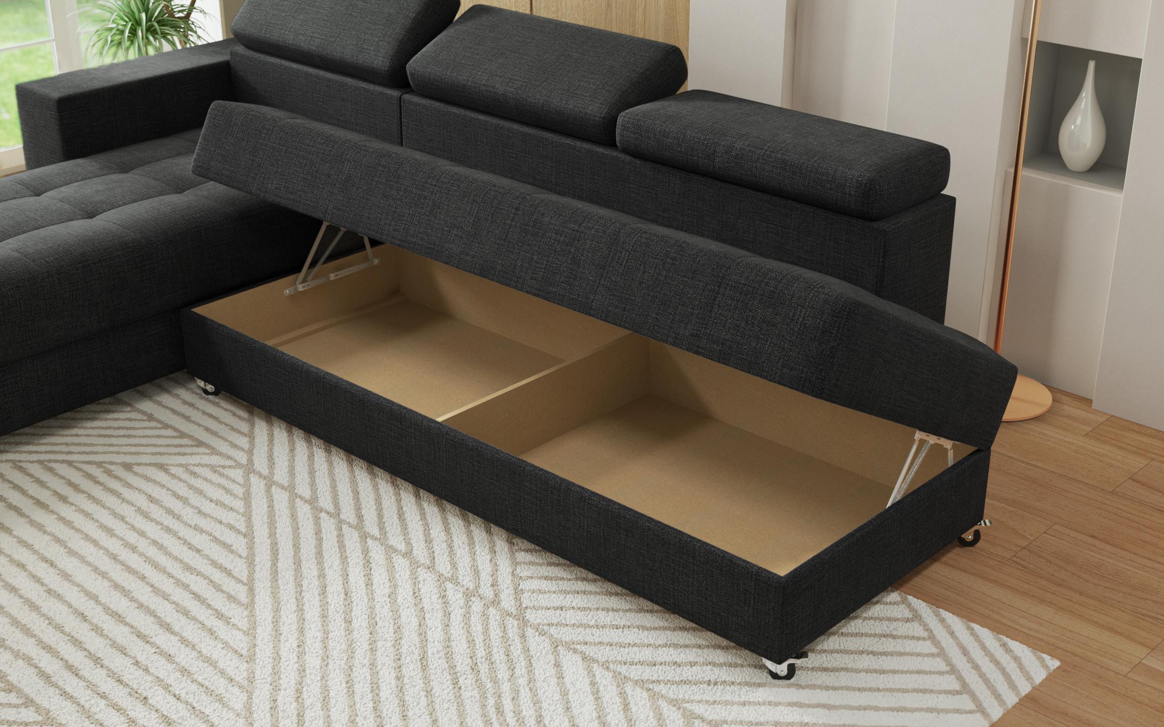 Extendable corner sofa Adoro, dark grey  8