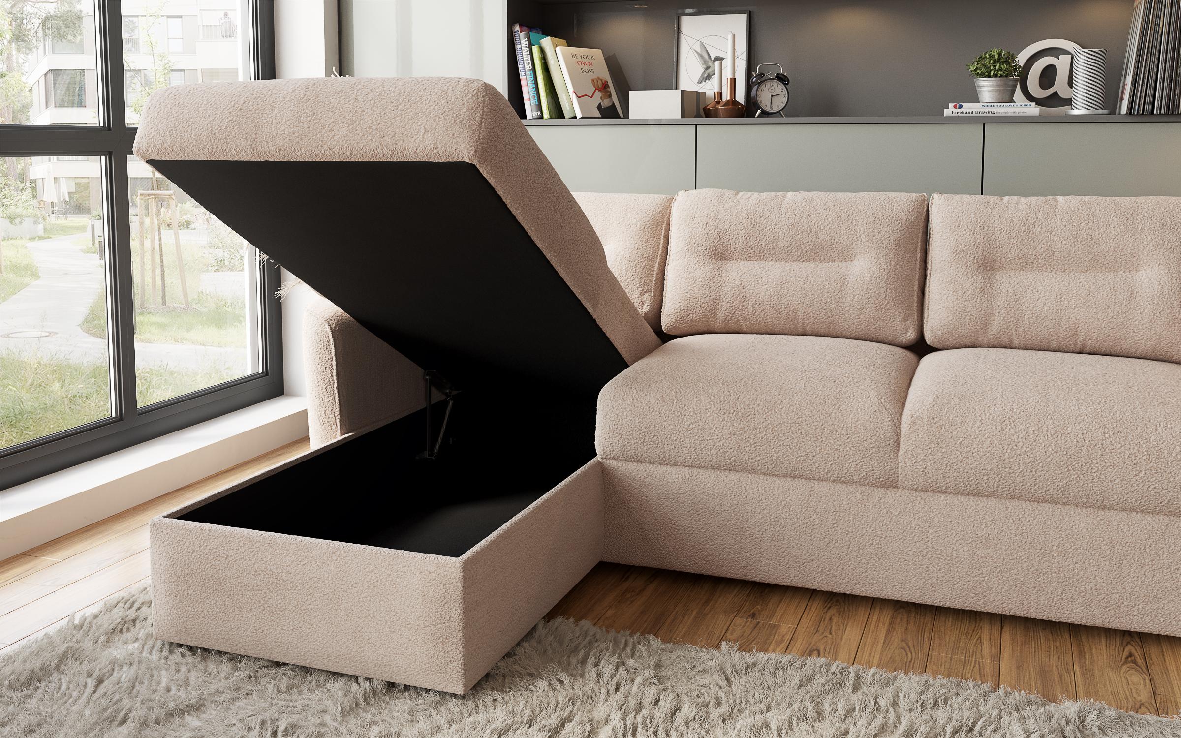Extendable corner sofa Dorian, light beige  6