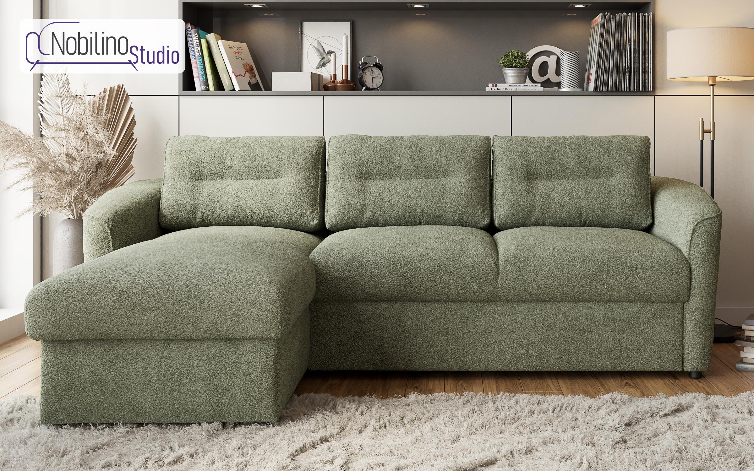 Extendable corner sofa Dorian, green  1