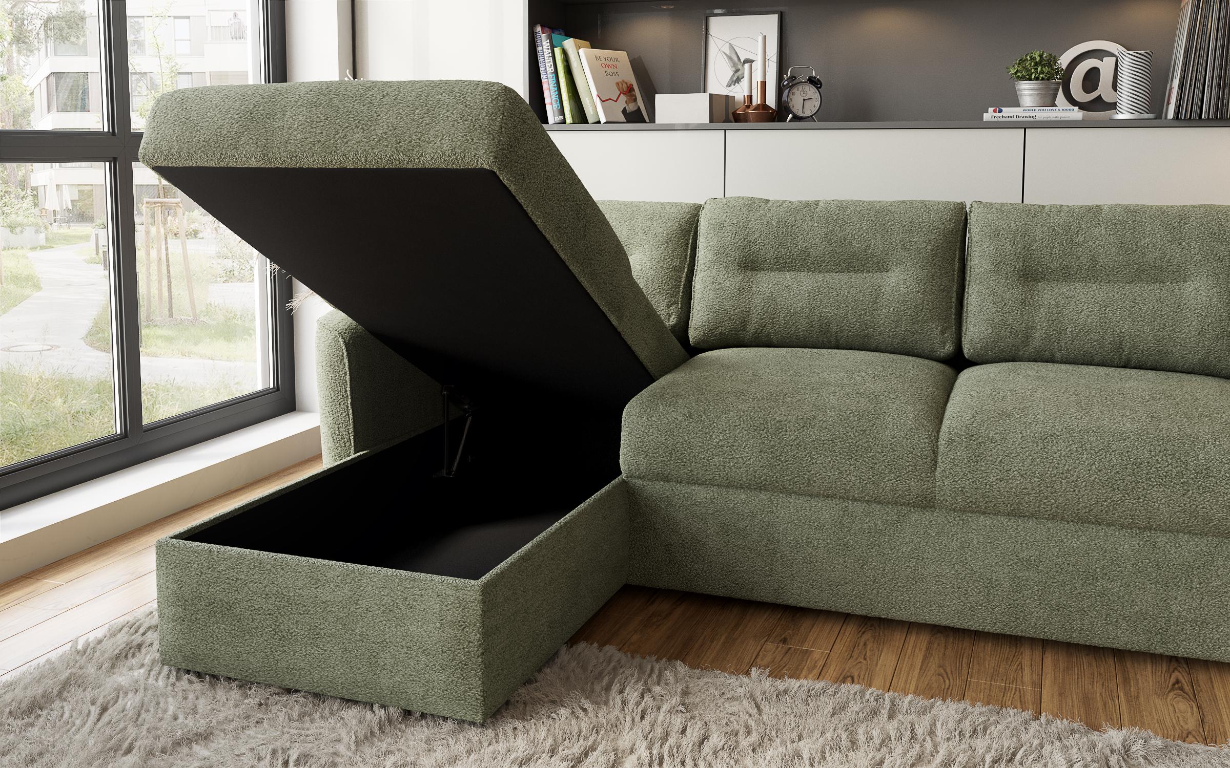 Extendable corner sofa Dorian, green  6