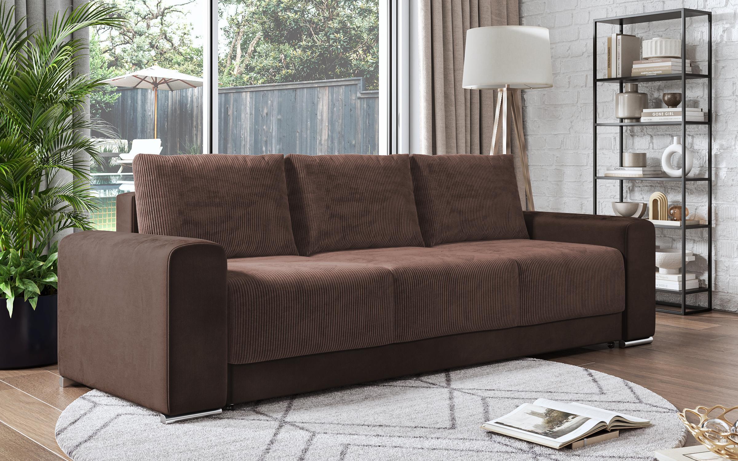 Extendable three-seater sofa Ego, dark brown  3