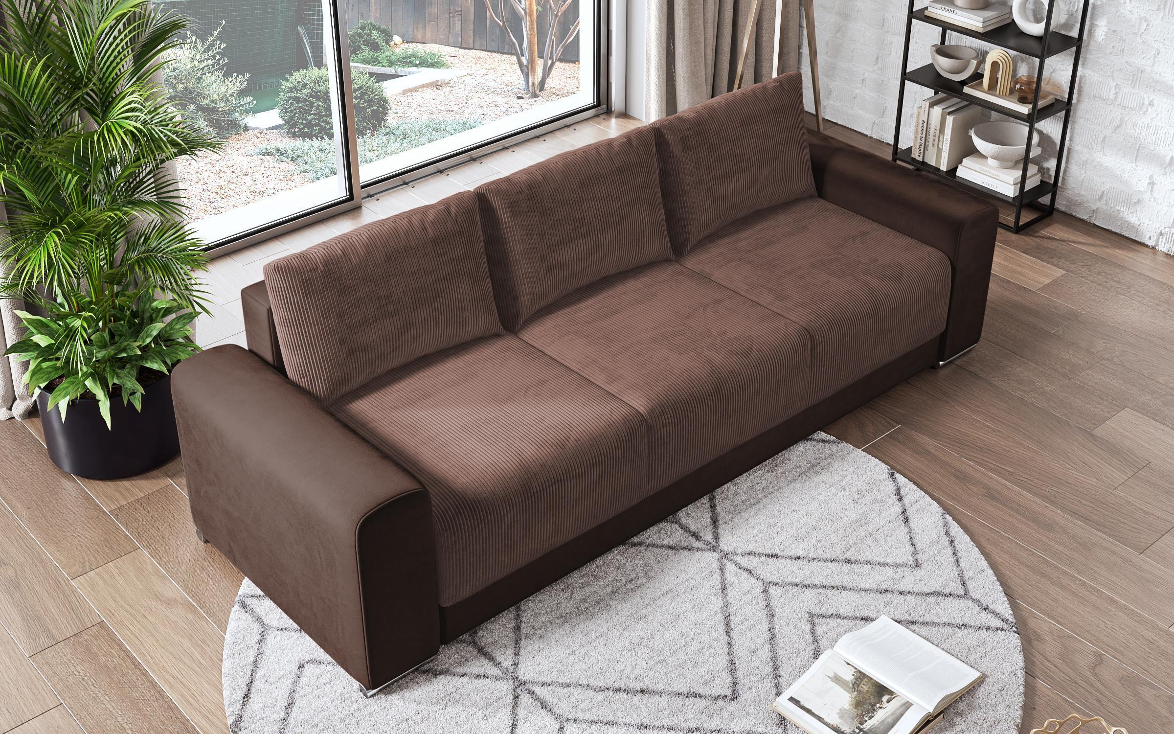 Extendable three-seater sofa Ego, dark brown  4