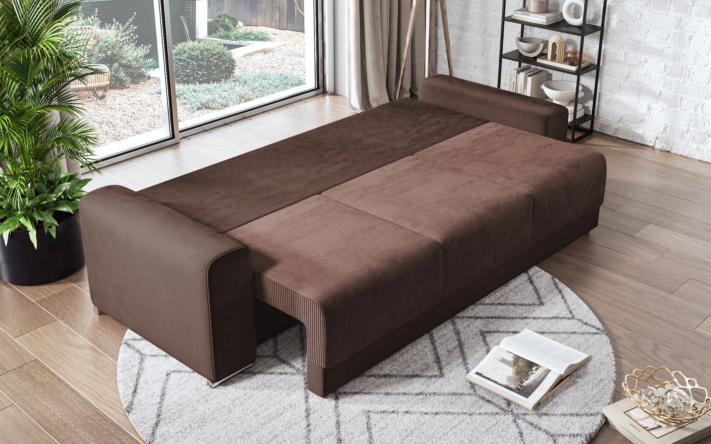 Extendable three-seater sofa Ego, dark brown  6