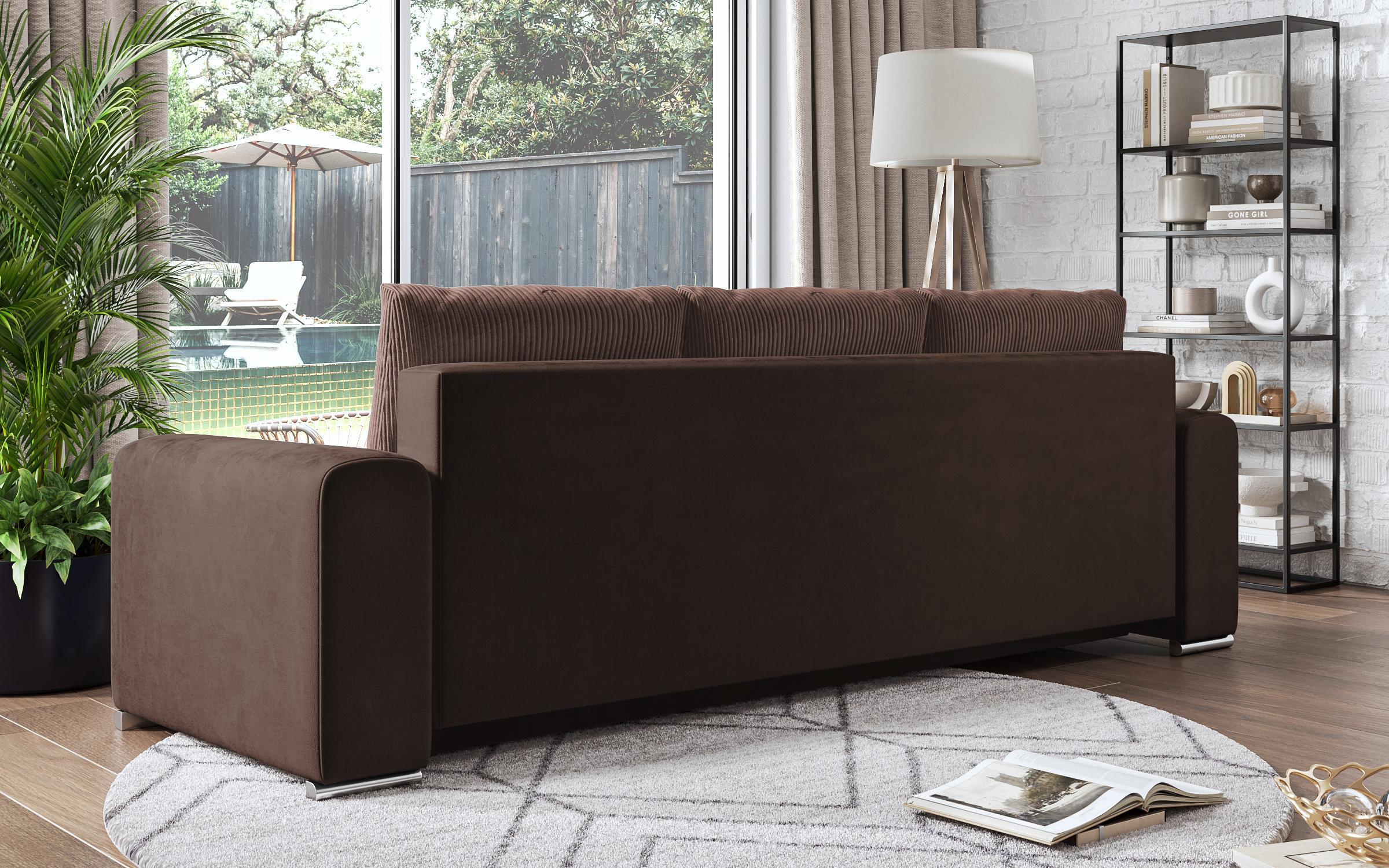 Extendable three-seater sofa Ego, dark brown  5