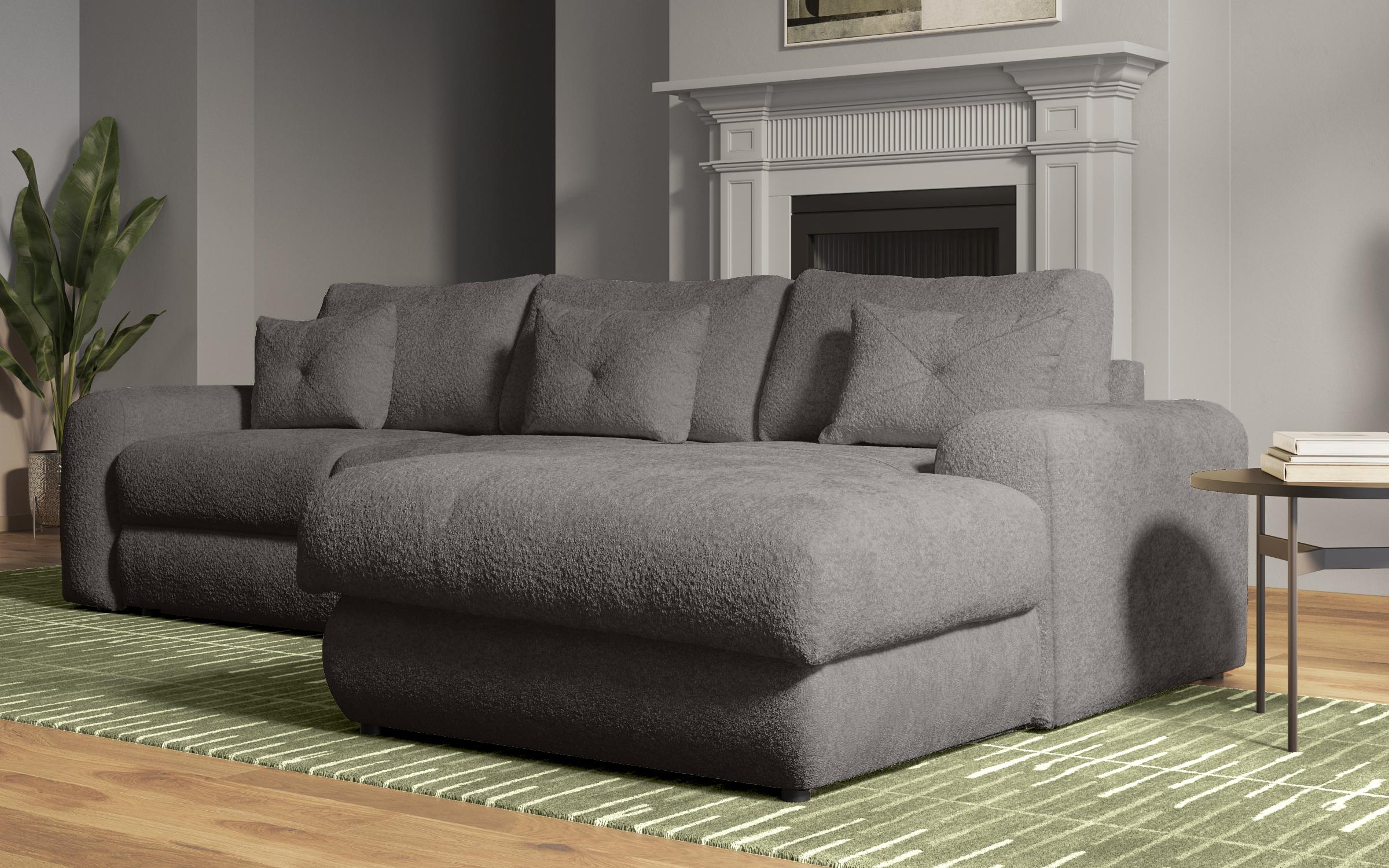 Extendable corner sofa Elmond, graphite  3