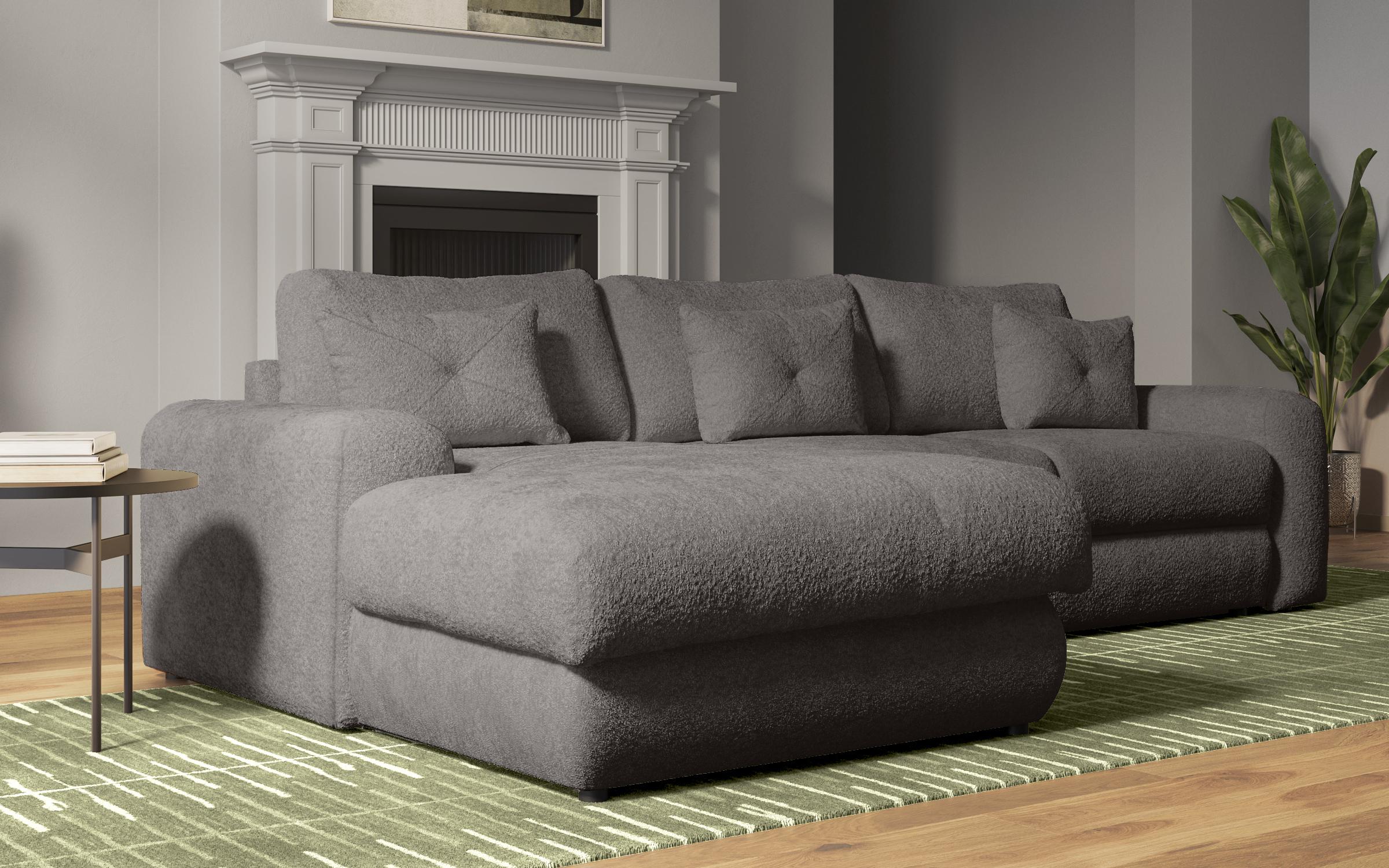 Extendable corner sofa Elmond, graphite  3