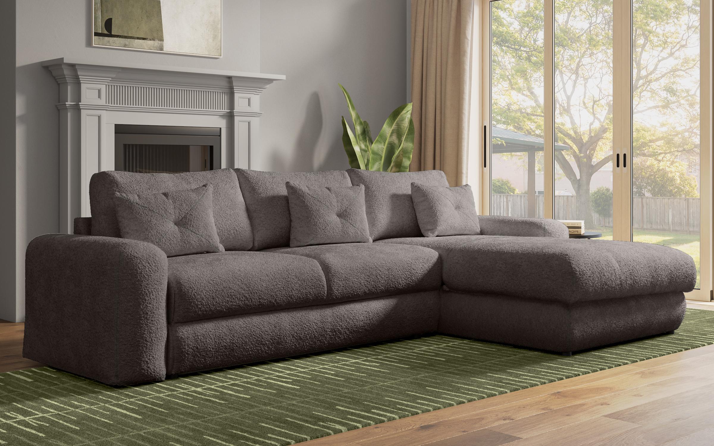 Extendable corner sofa Elmond, graphite  4