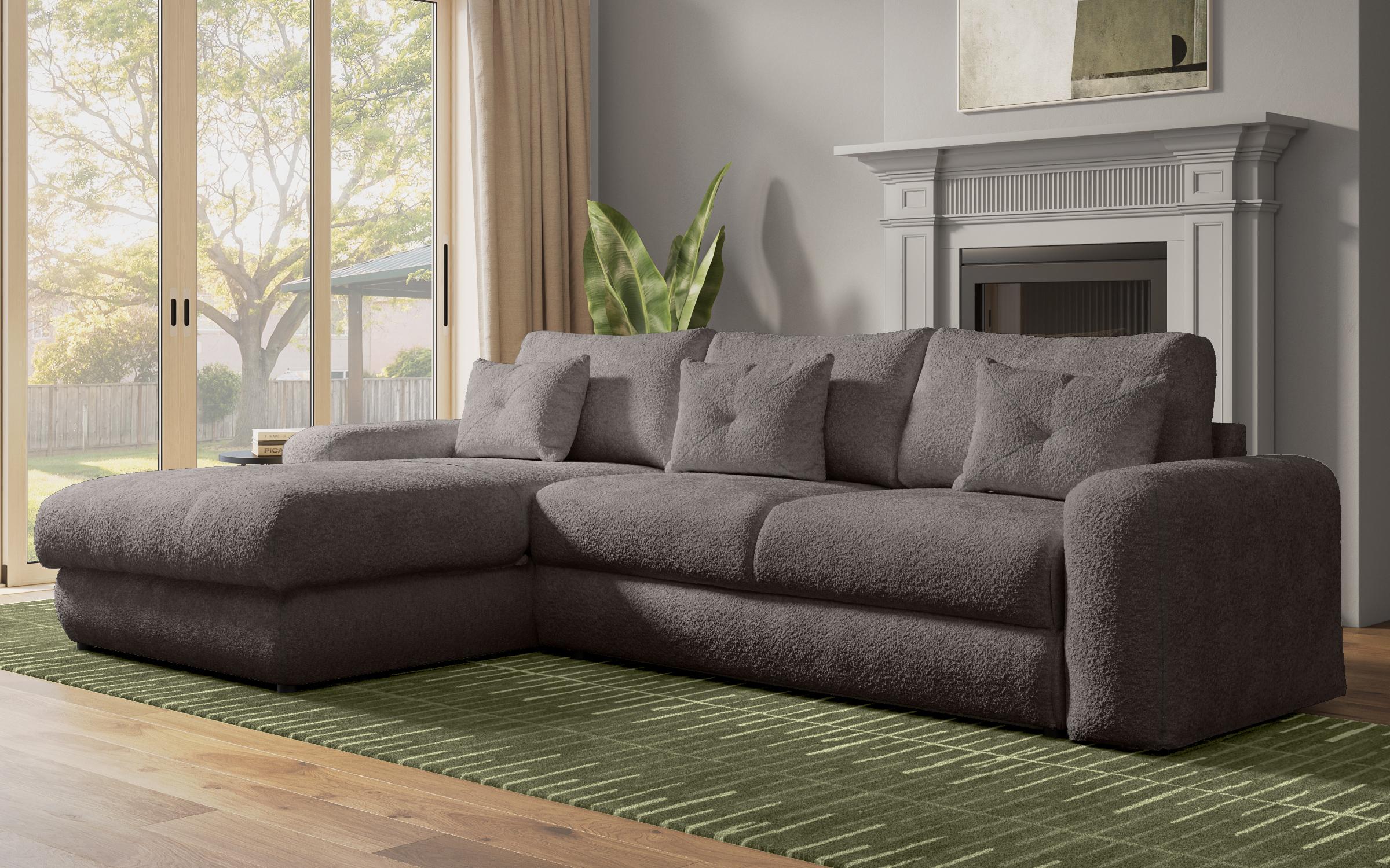 Extendable corner sofa Elmond, graphite  4