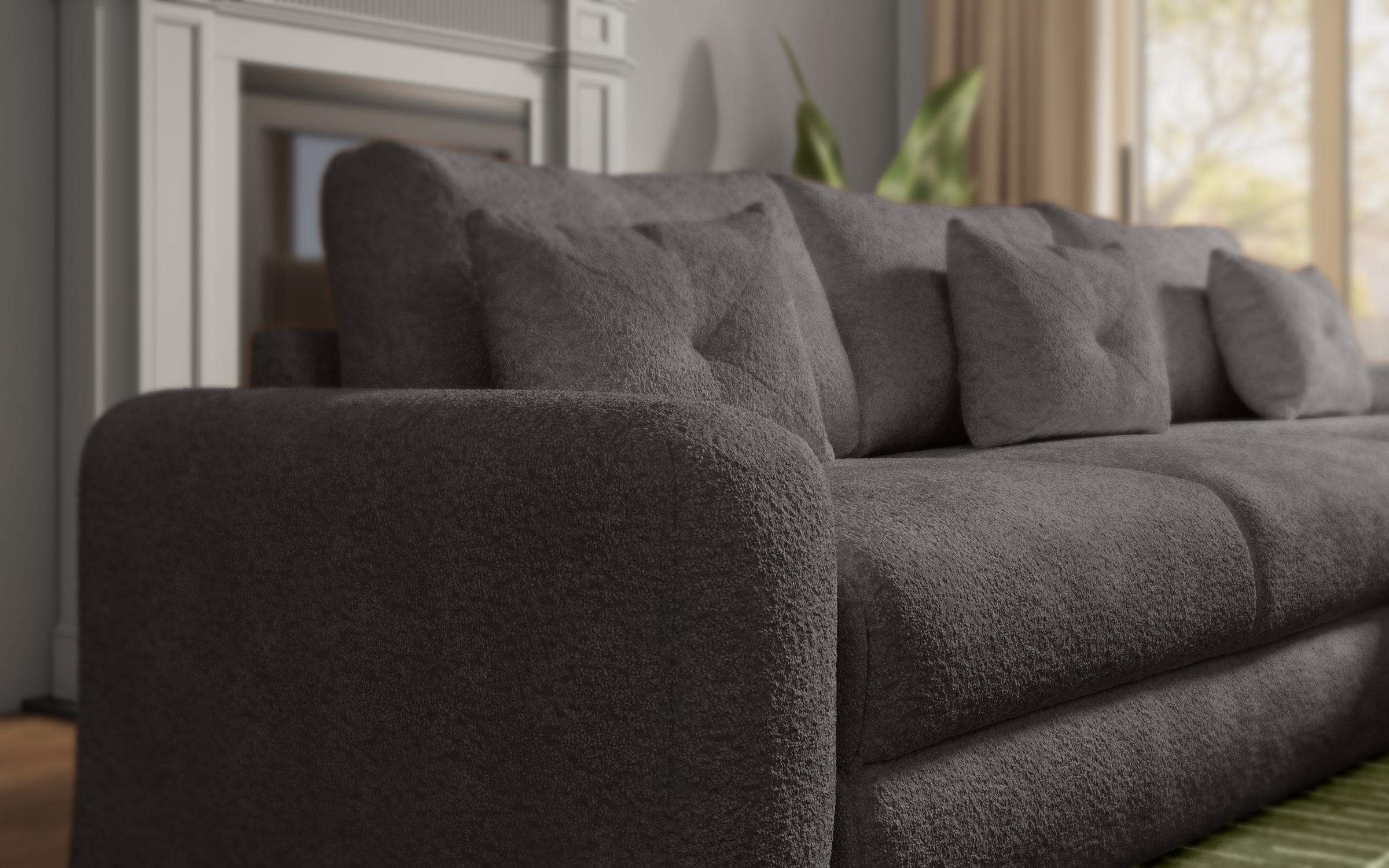 Extendable corner sofa Elmond, graphite  5