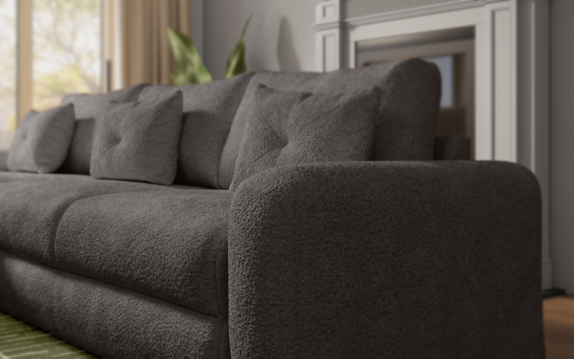Extendable corner sofa Elmond, graphite  5