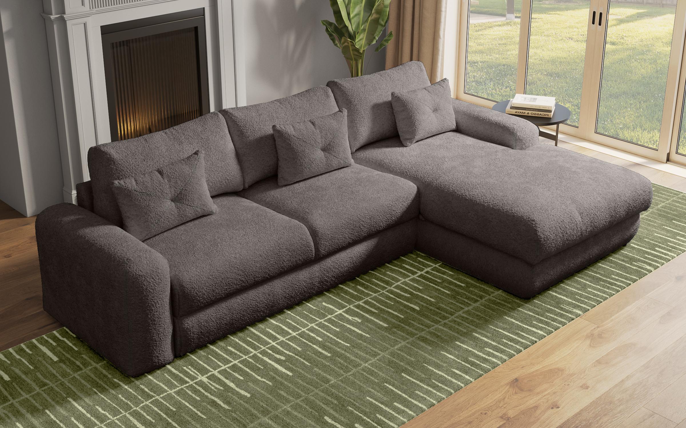 Extendable corner sofa Elmond, graphite  6