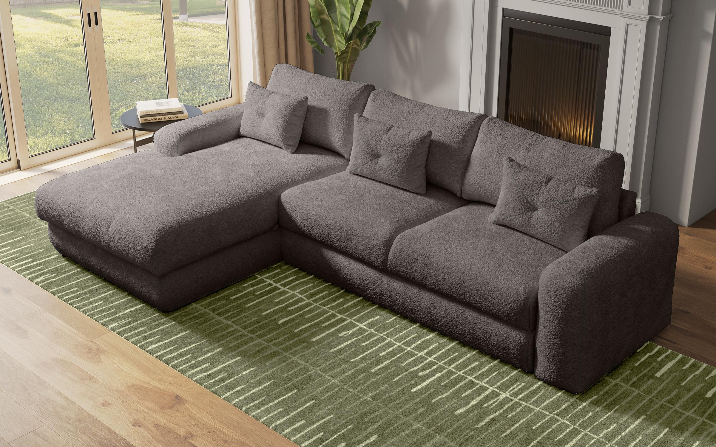 Extendable corner sofa Elmond, graphite  6