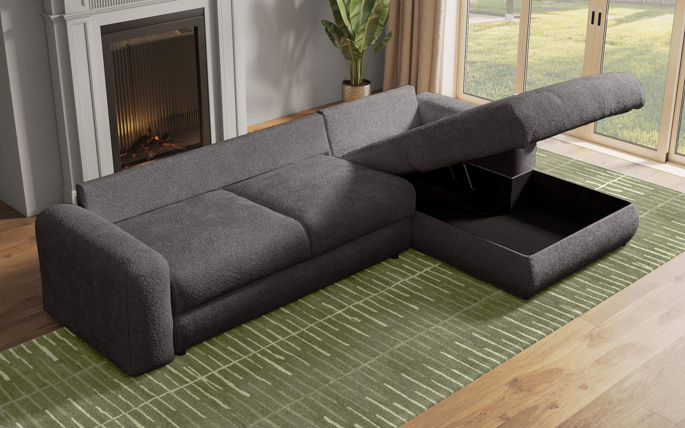 Extendable corner sofa Elmond, graphite  7