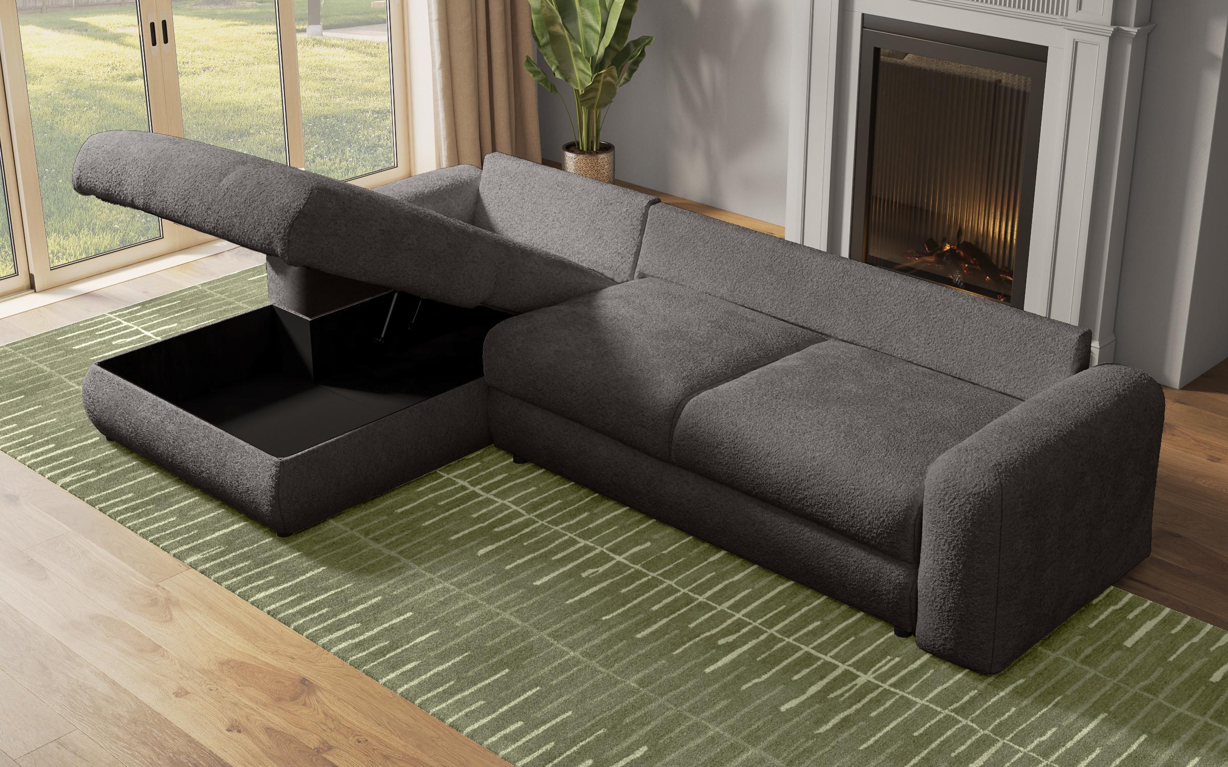 Extendable corner sofa Elmond, graphite  7