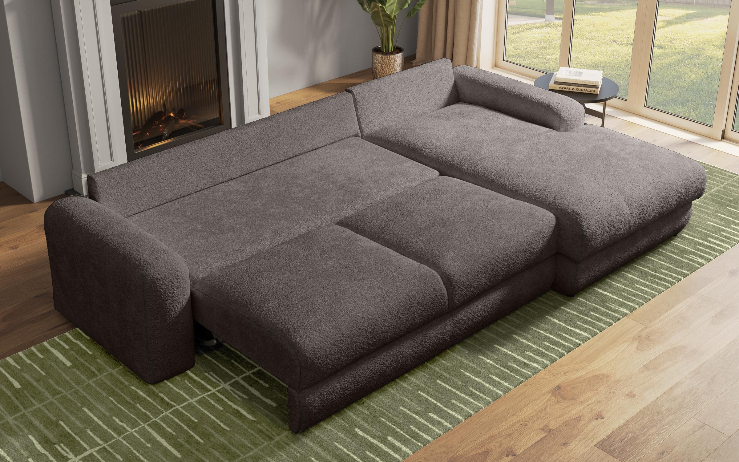 Extendable corner sofa Elmond, graphite  8