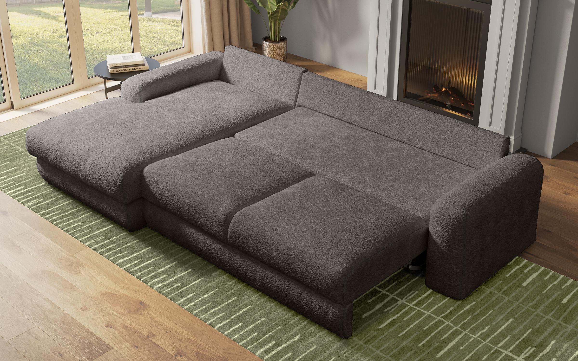 Extendable corner sofa Elmond, graphite  8