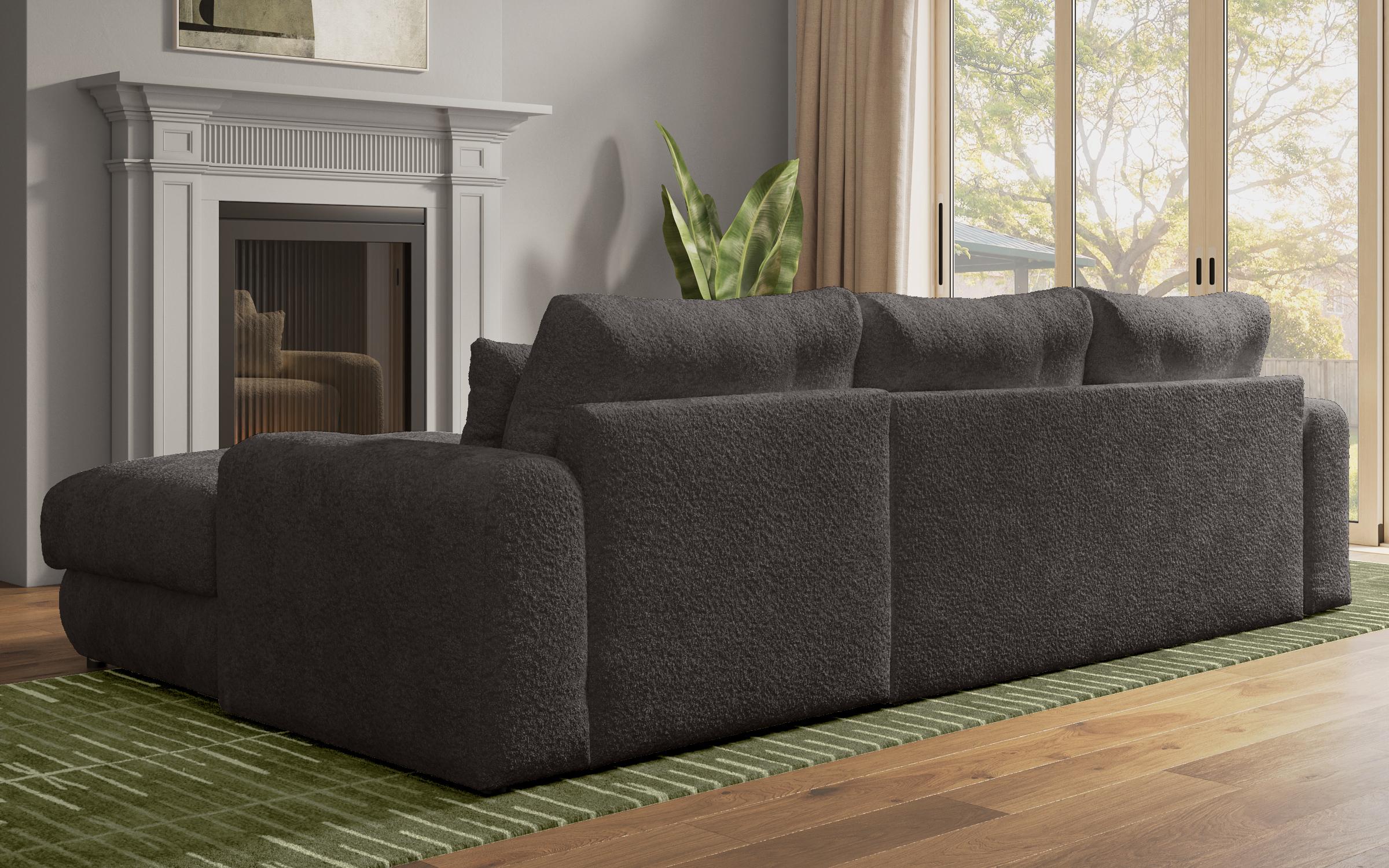 Extendable corner sofa Elmond, graphite  9