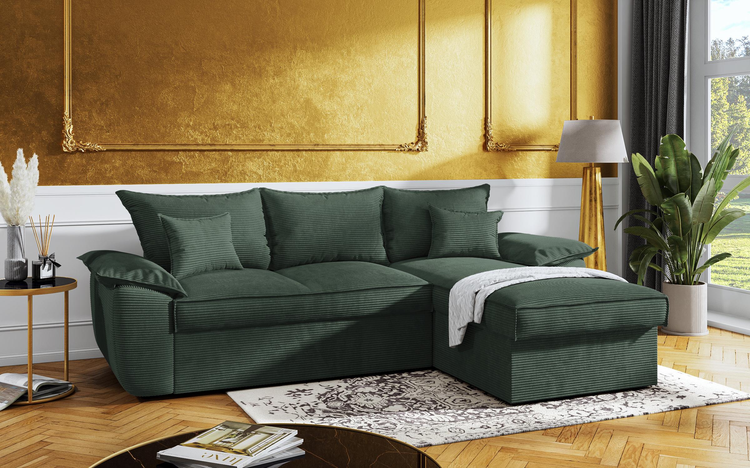 Extendable corner sofa Elzas, green  3