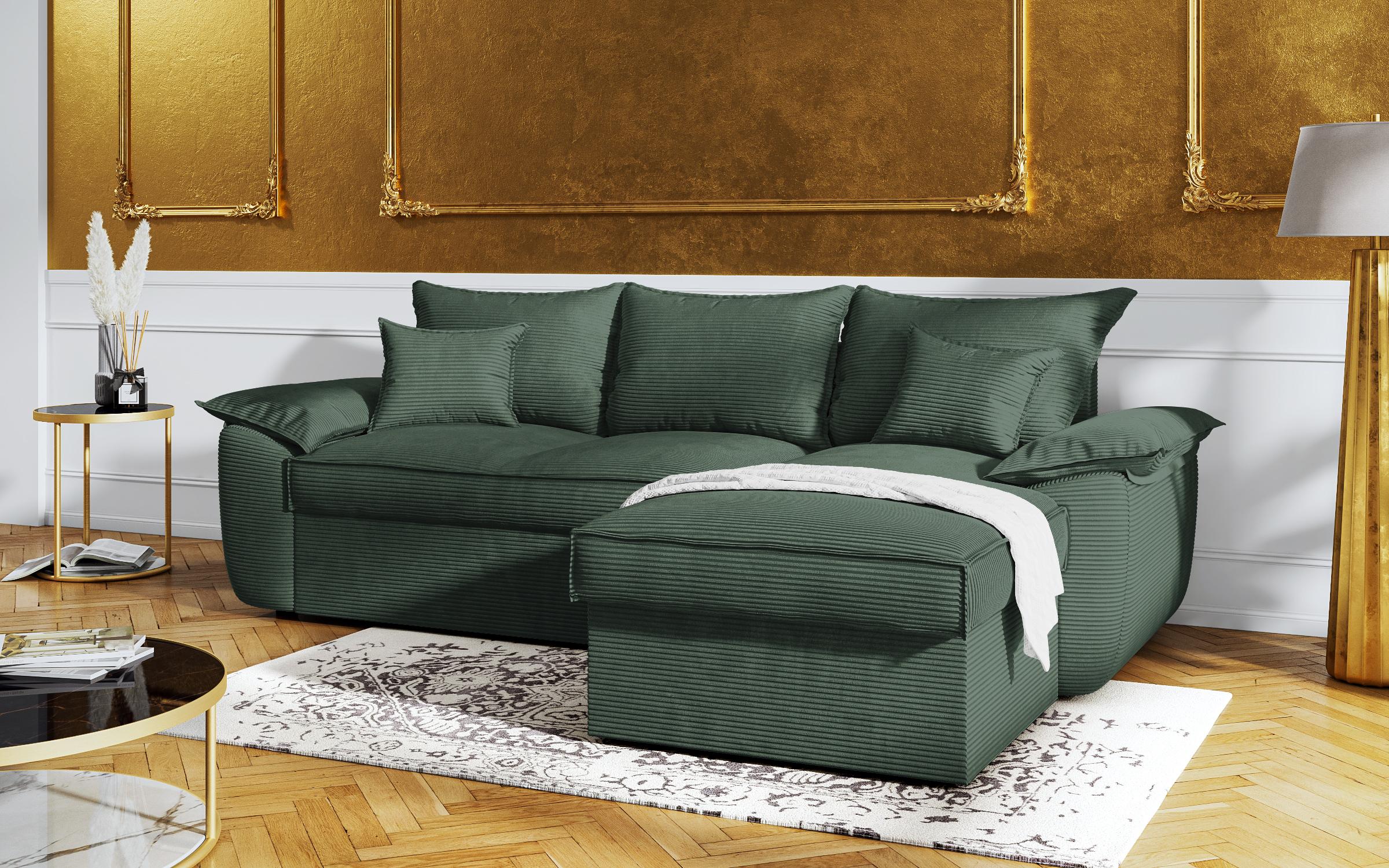 Extendable corner sofa Elzas, green  4