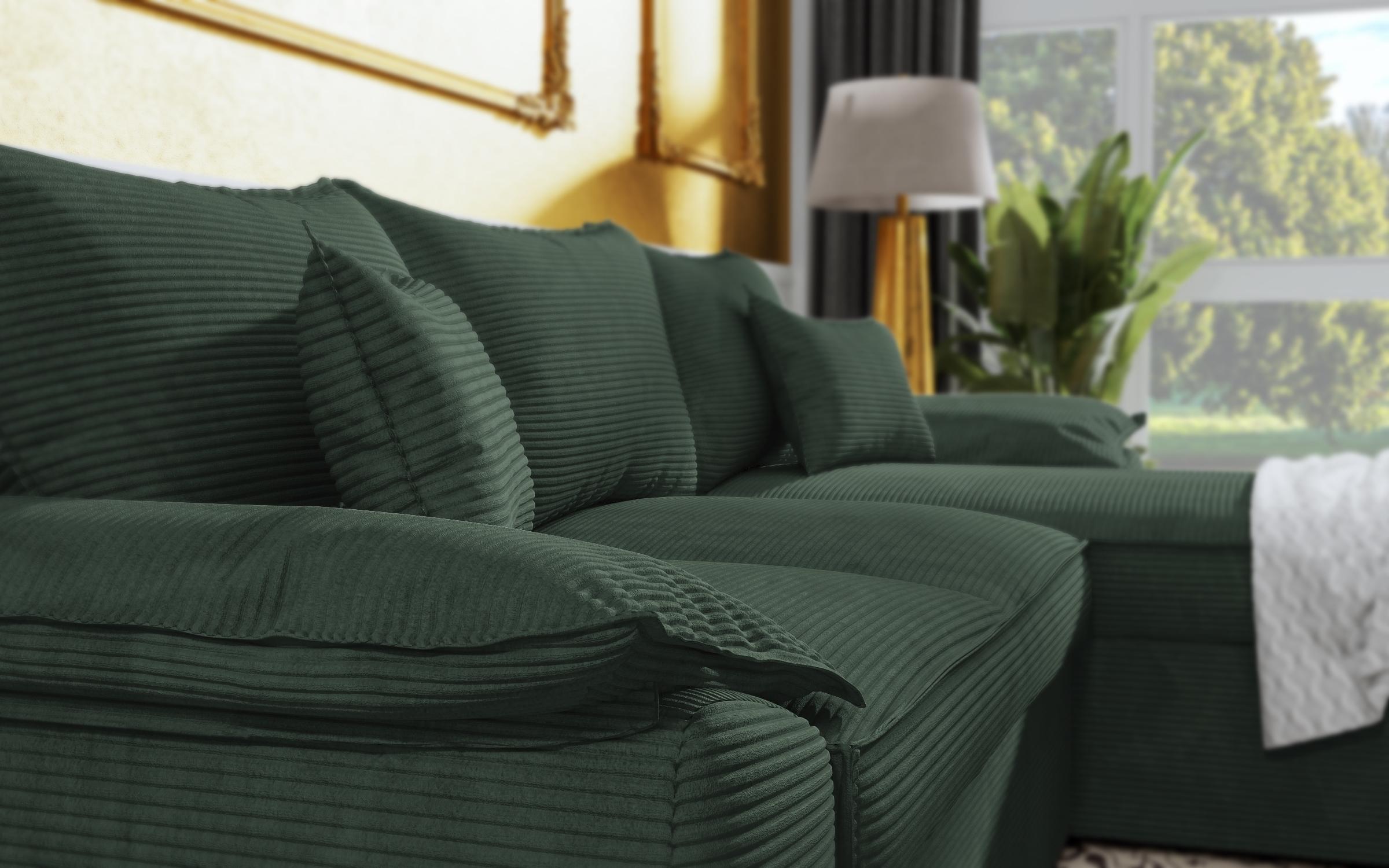 Extendable corner sofa Elzas, green  5
