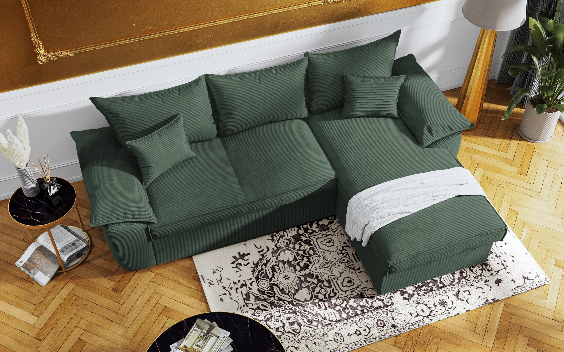 Extendable corner sofa Elzas, green  6