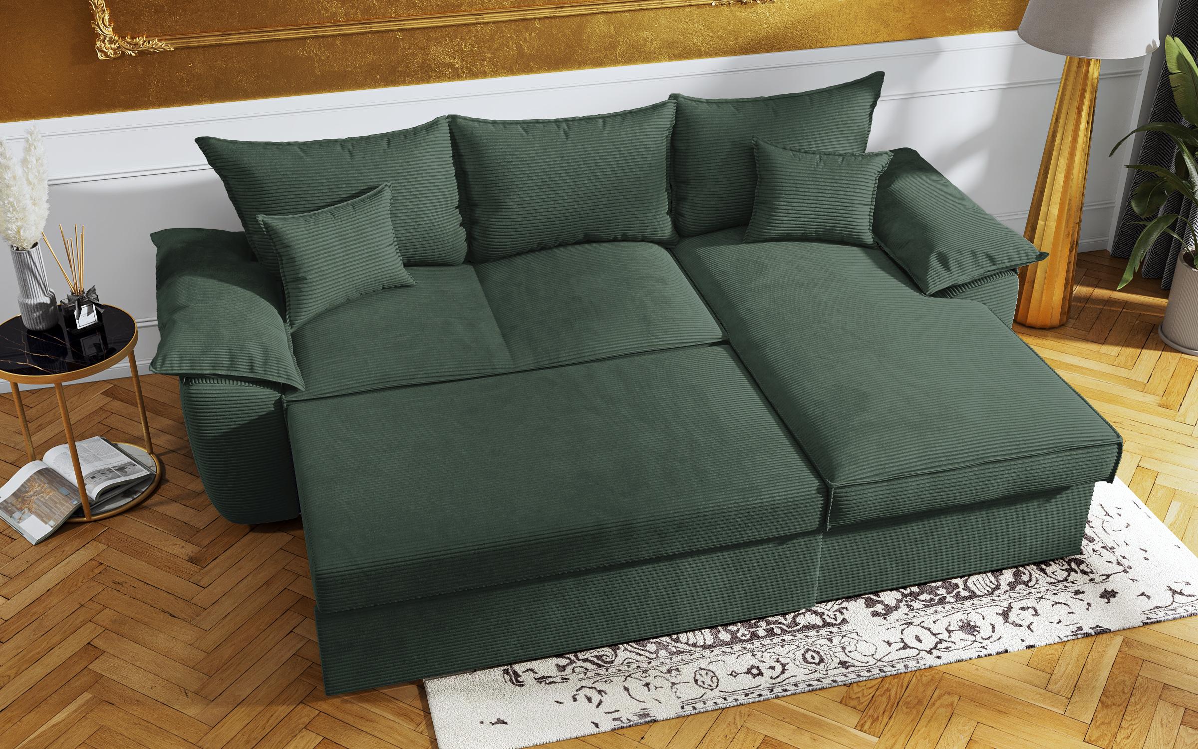 Extendable corner sofa Elzas, green  8