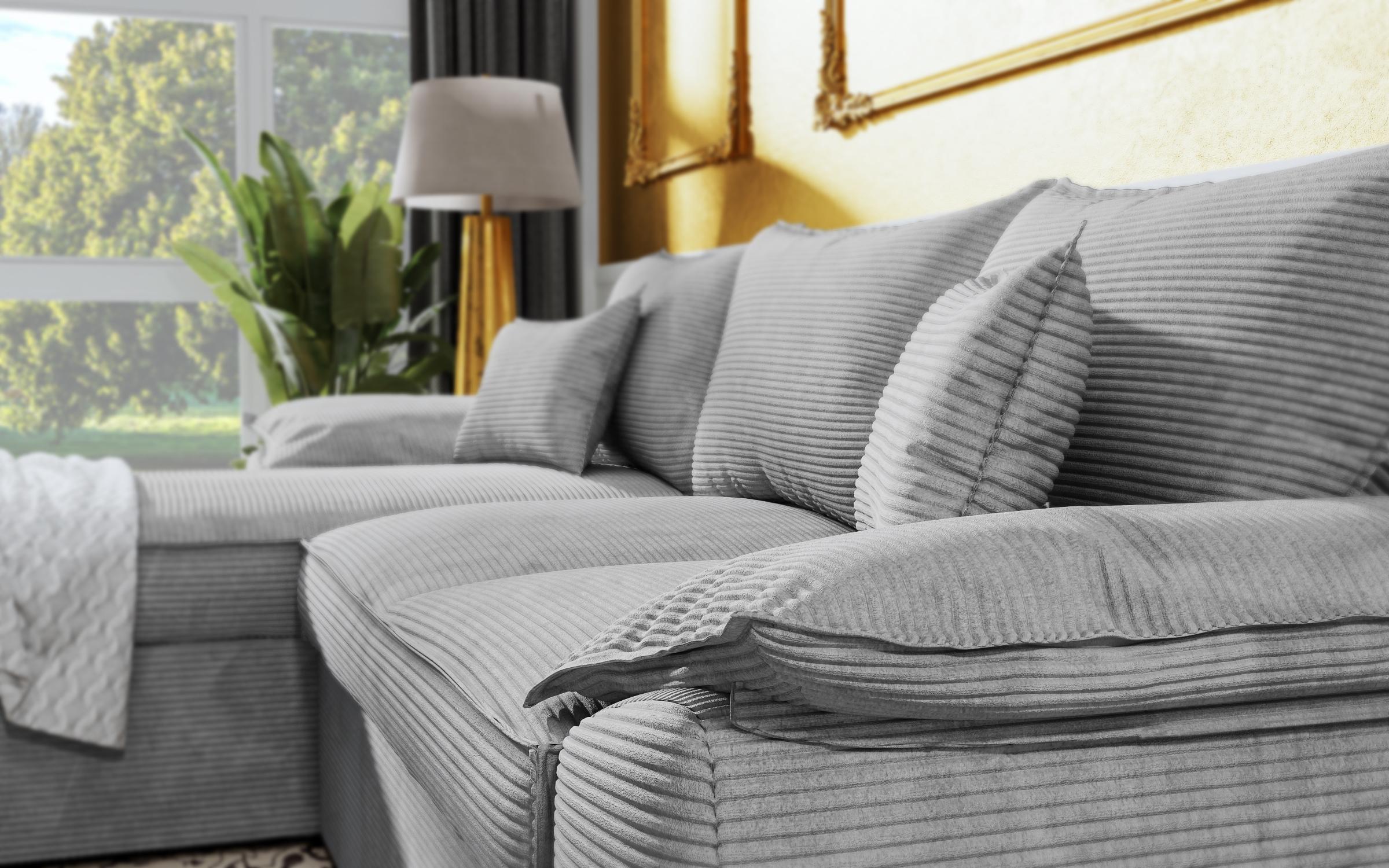 Extendable corner sofa Elzas, light grey  6