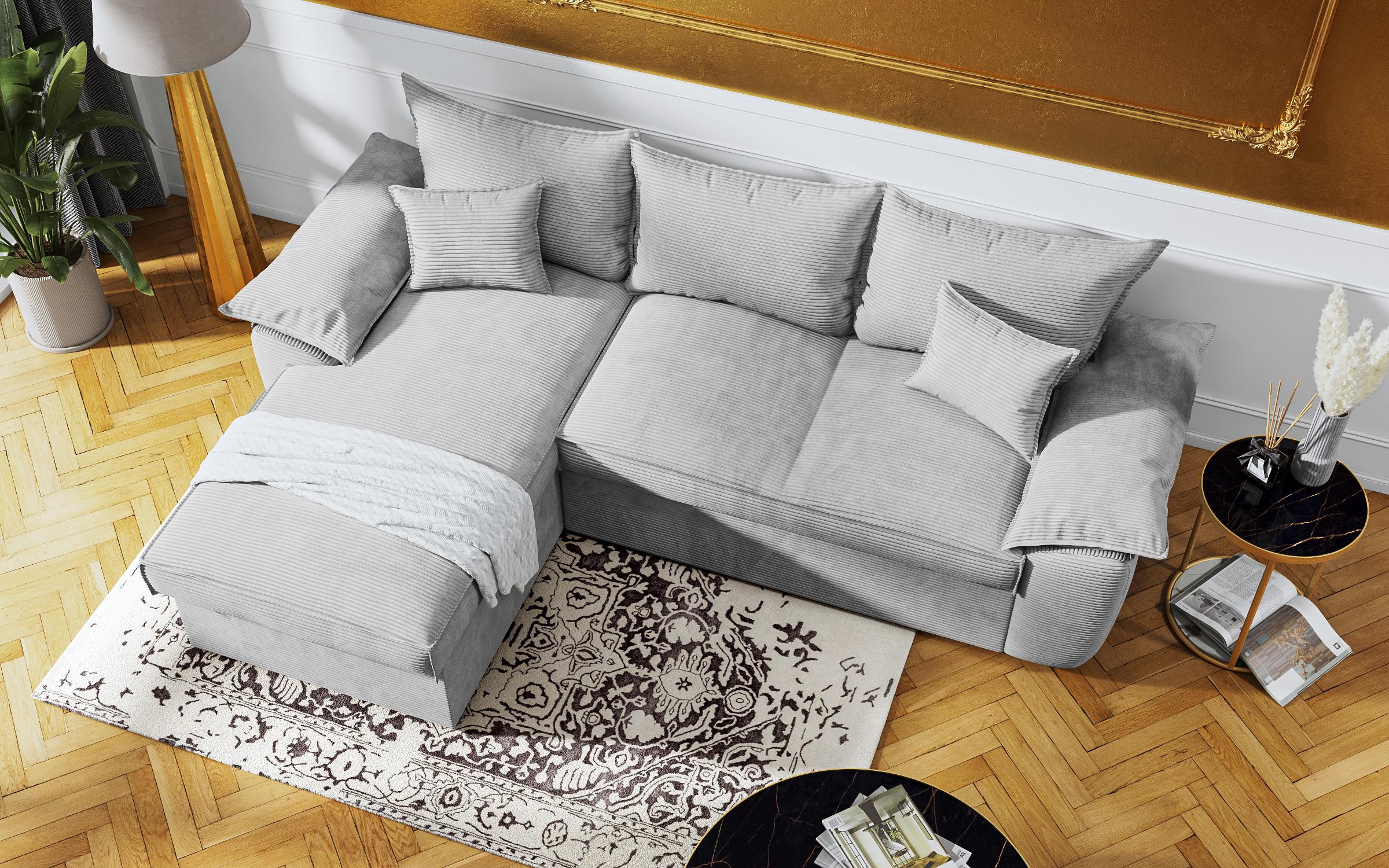 Extendable corner sofa Elzas, light grey  7