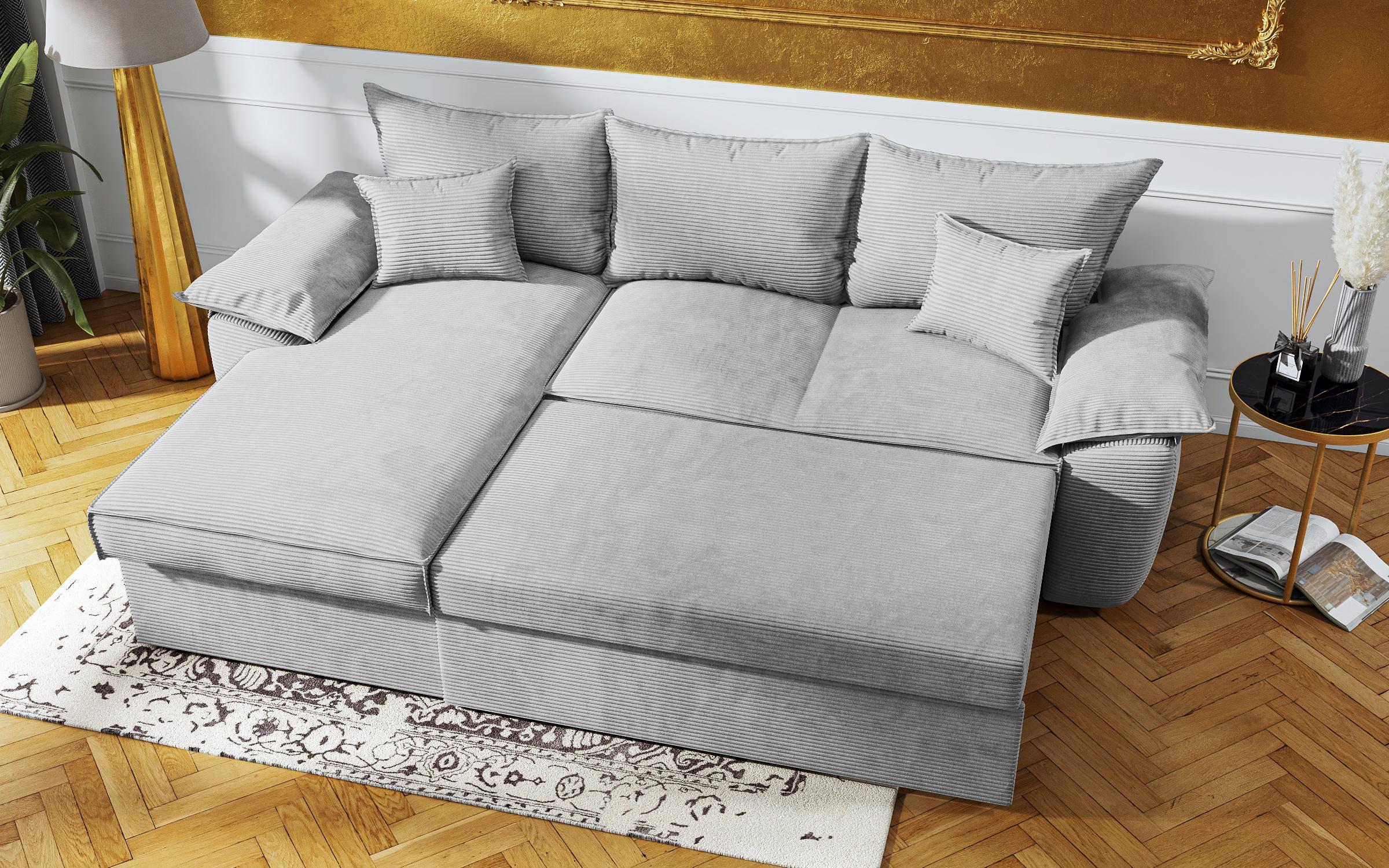 Extendable corner sofa Elzas, light grey  9