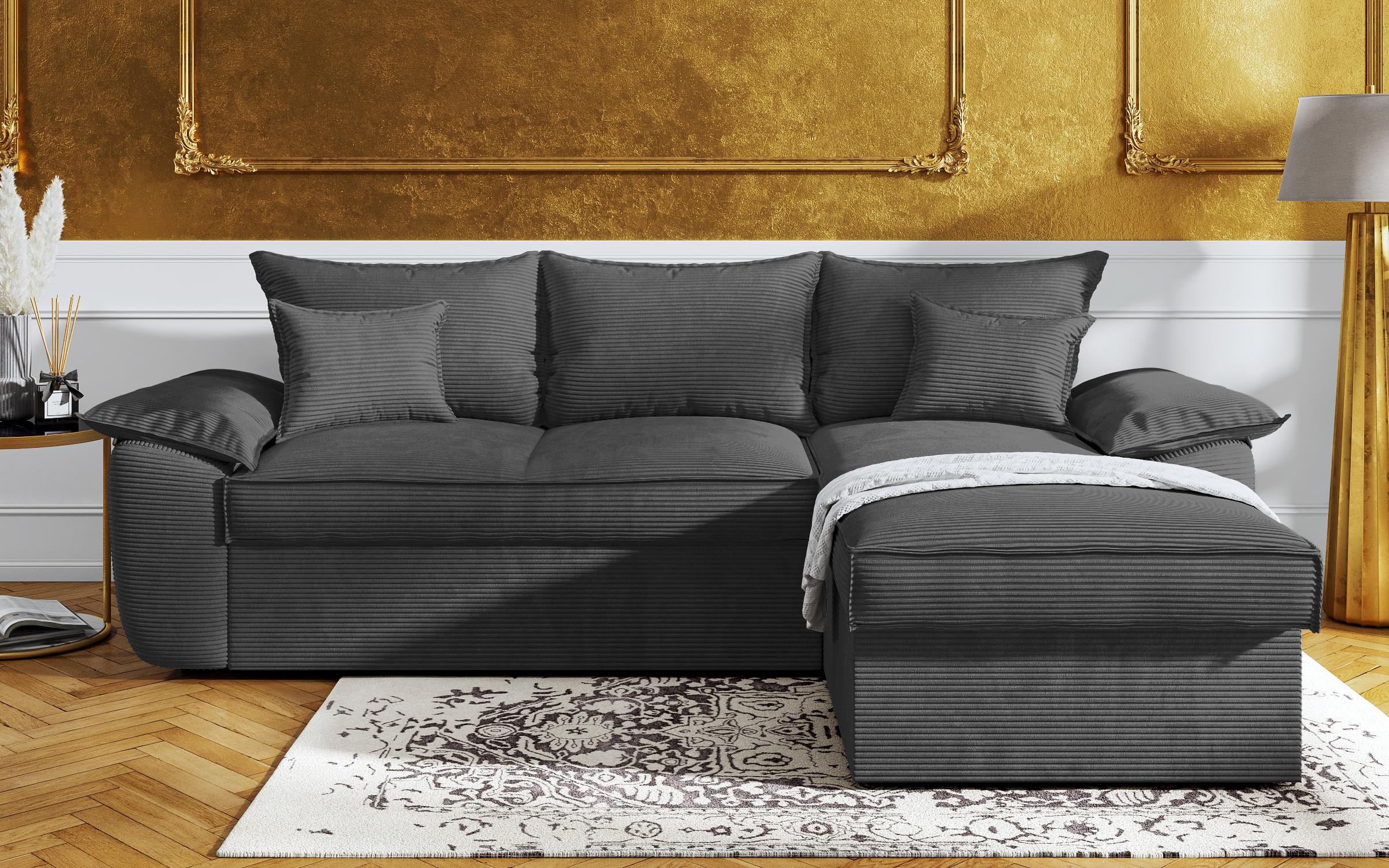 Extendable corner sofa Elzas, graphite  3