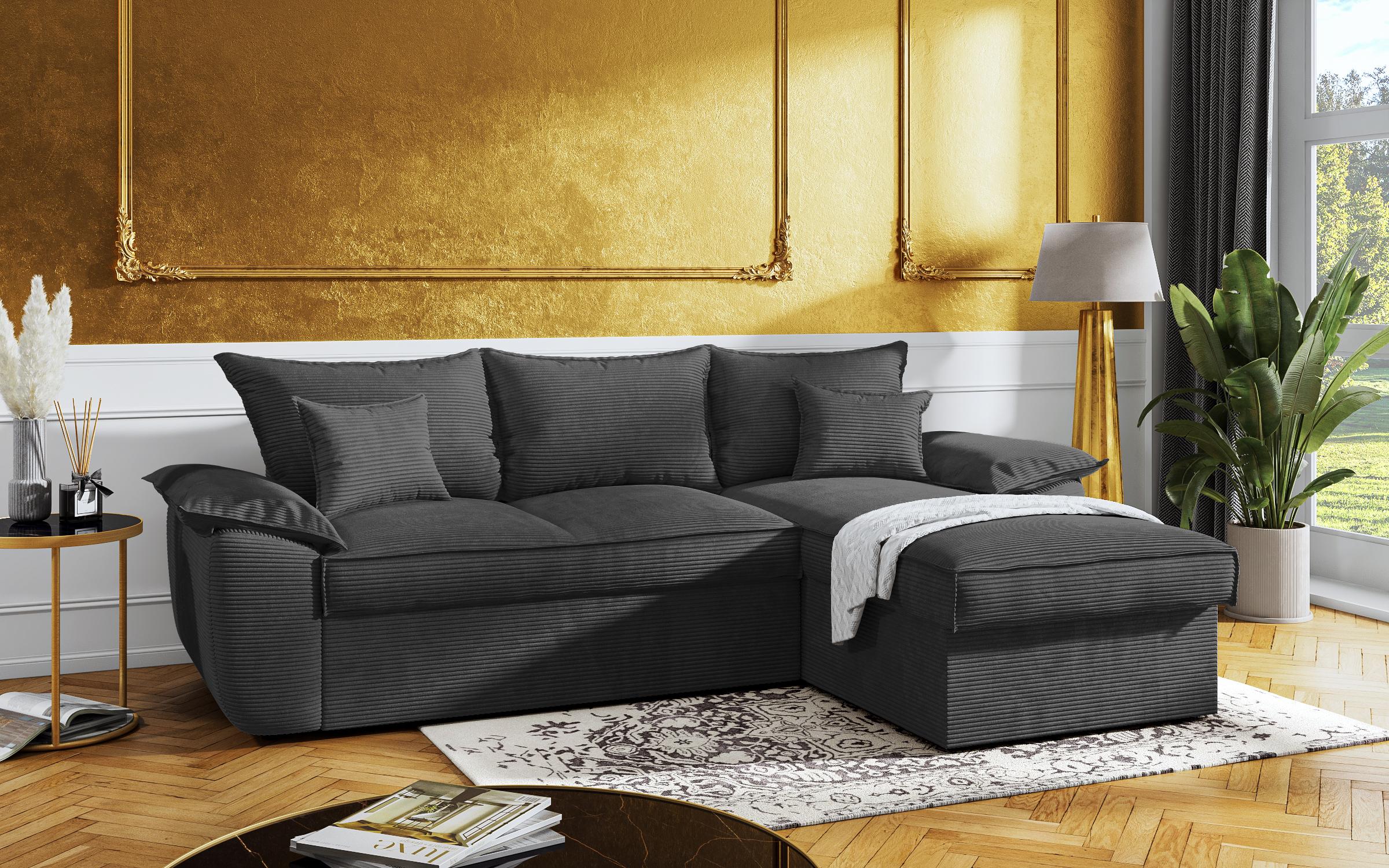 Extendable corner sofa Elzas, graphite  4