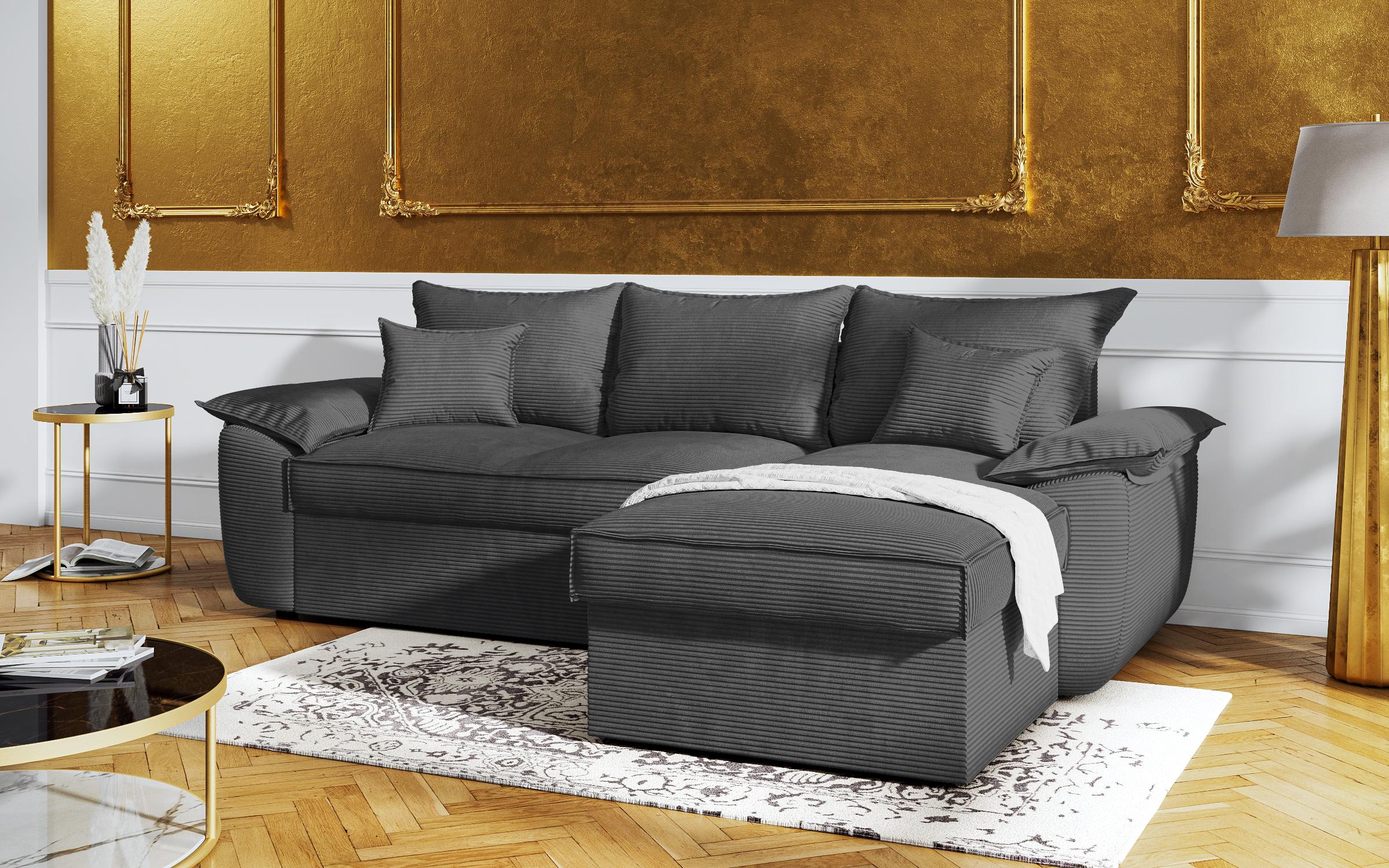Extendable corner sofa Elzas, graphite  5