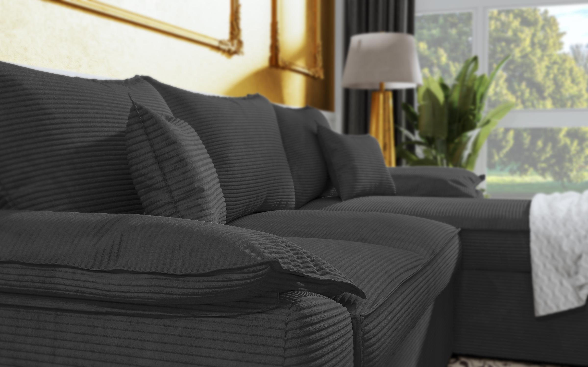 Extendable corner sofa Elzas, graphite  6