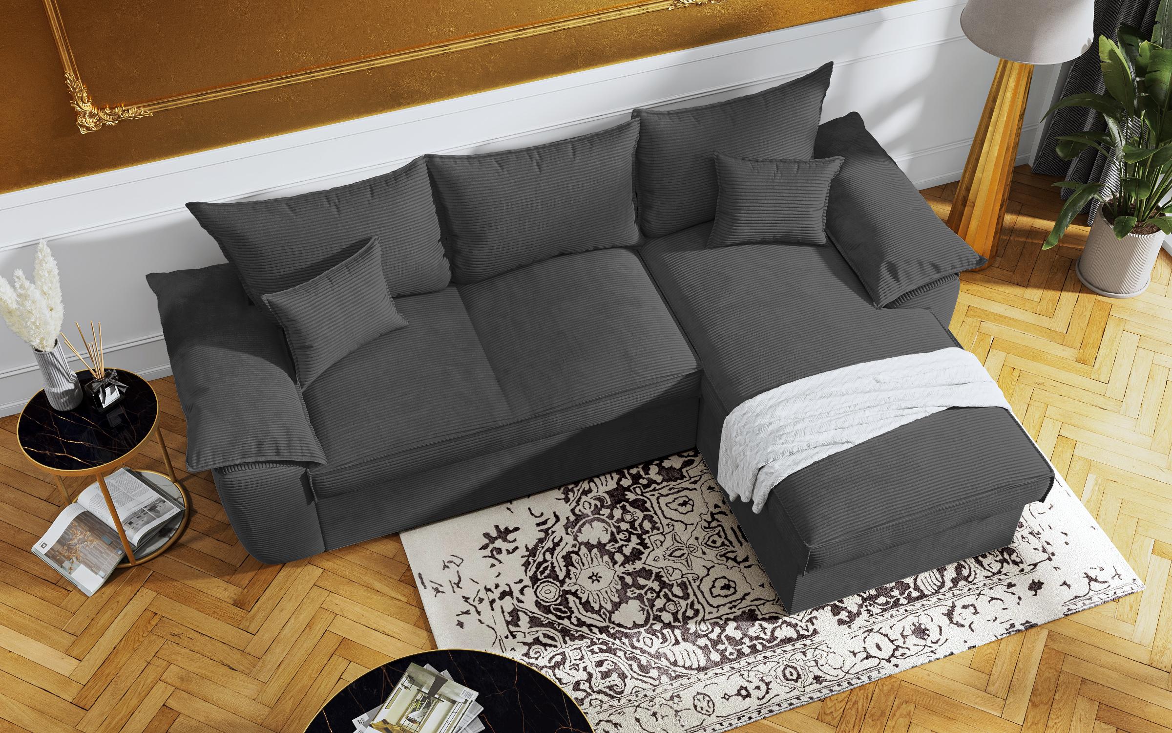 Extendable corner sofa Elzas, graphite  7
