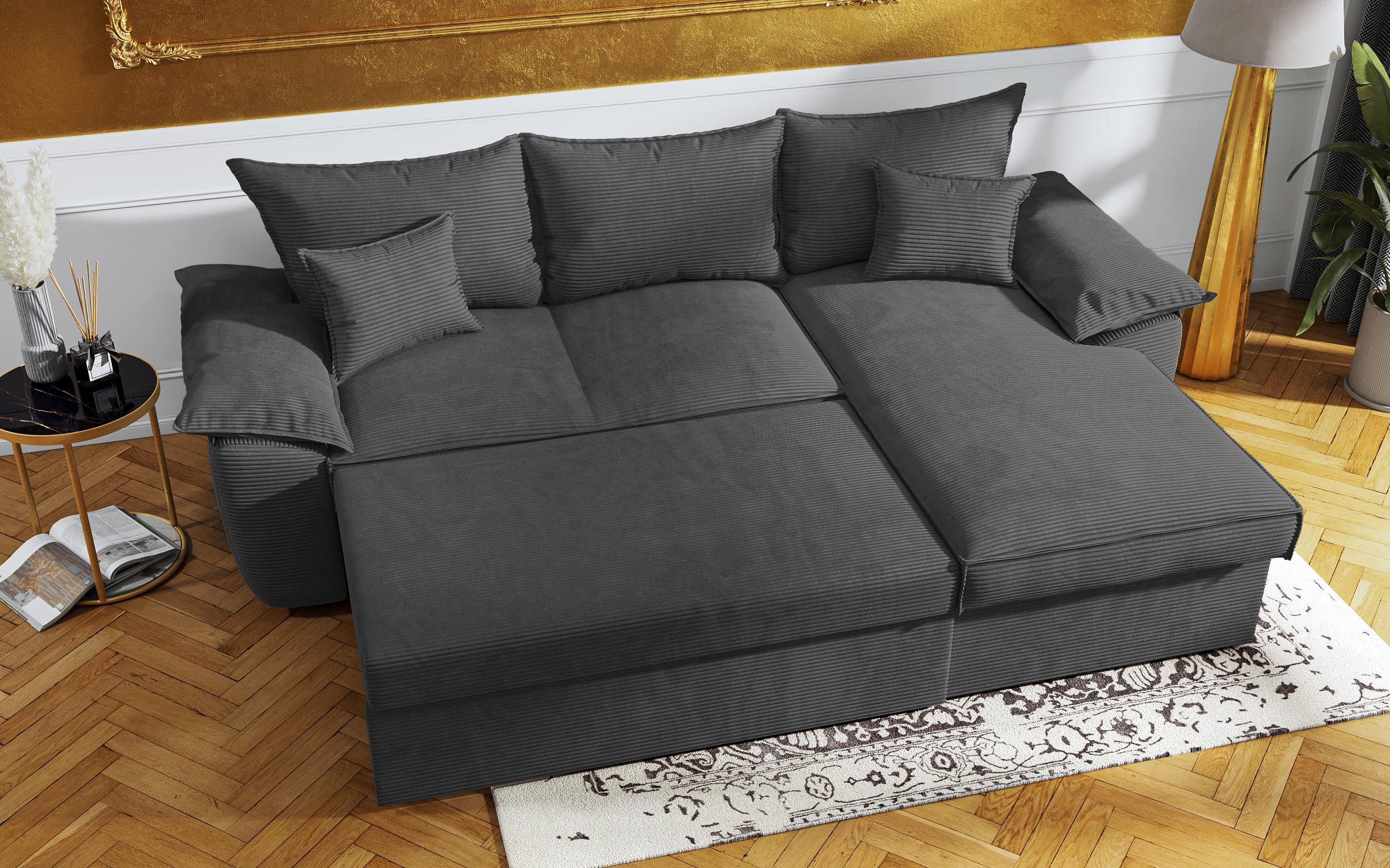 Extendable corner sofa Elzas, graphite  9
