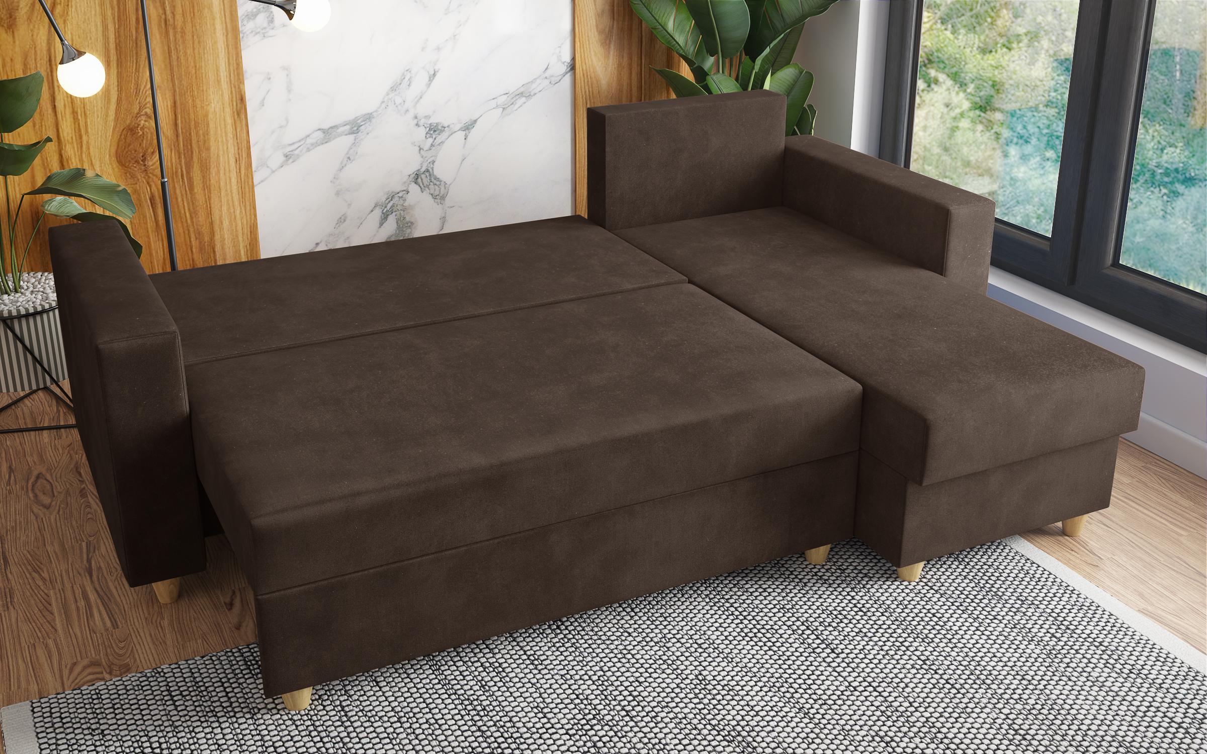 Extendable corner sofa Fabiola, brown  7