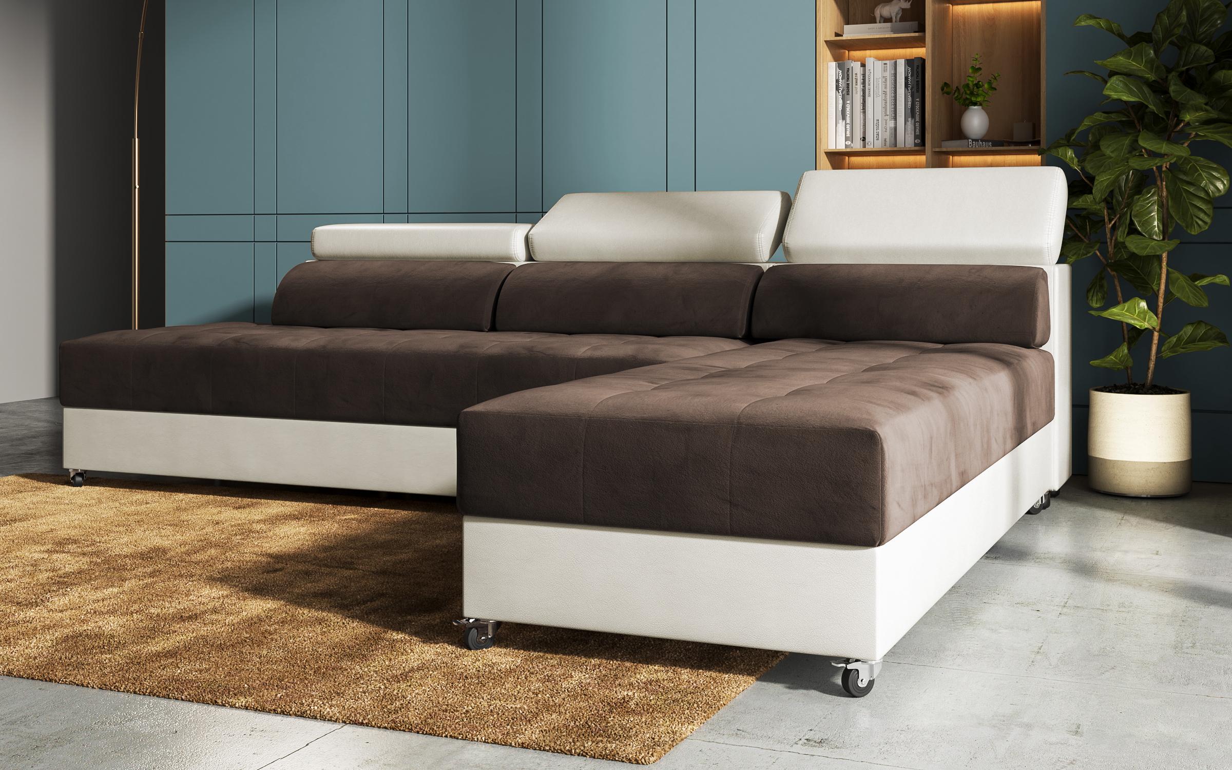 Living room corner Galance, brown + beige leather  8