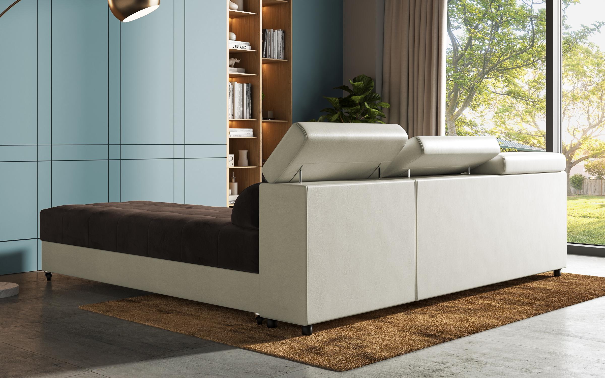 Living room corner Galance, brown + beige leather  9