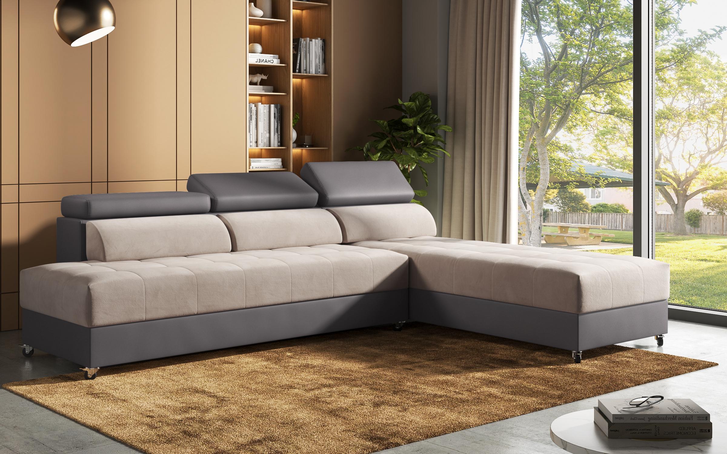 Living room corner Galance, beige + grey brown  4