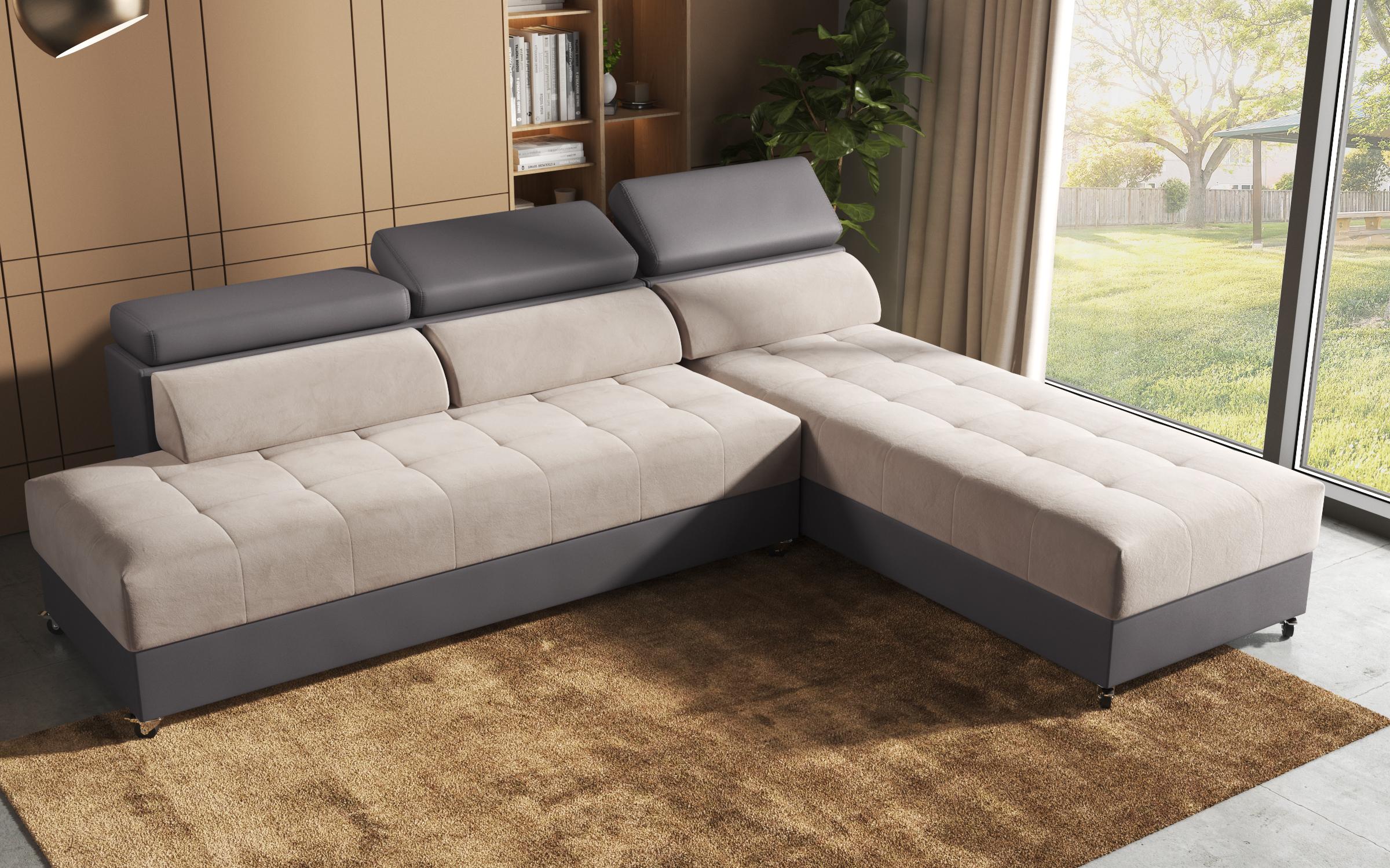 Living room corner Galance, beige + grey brown  6