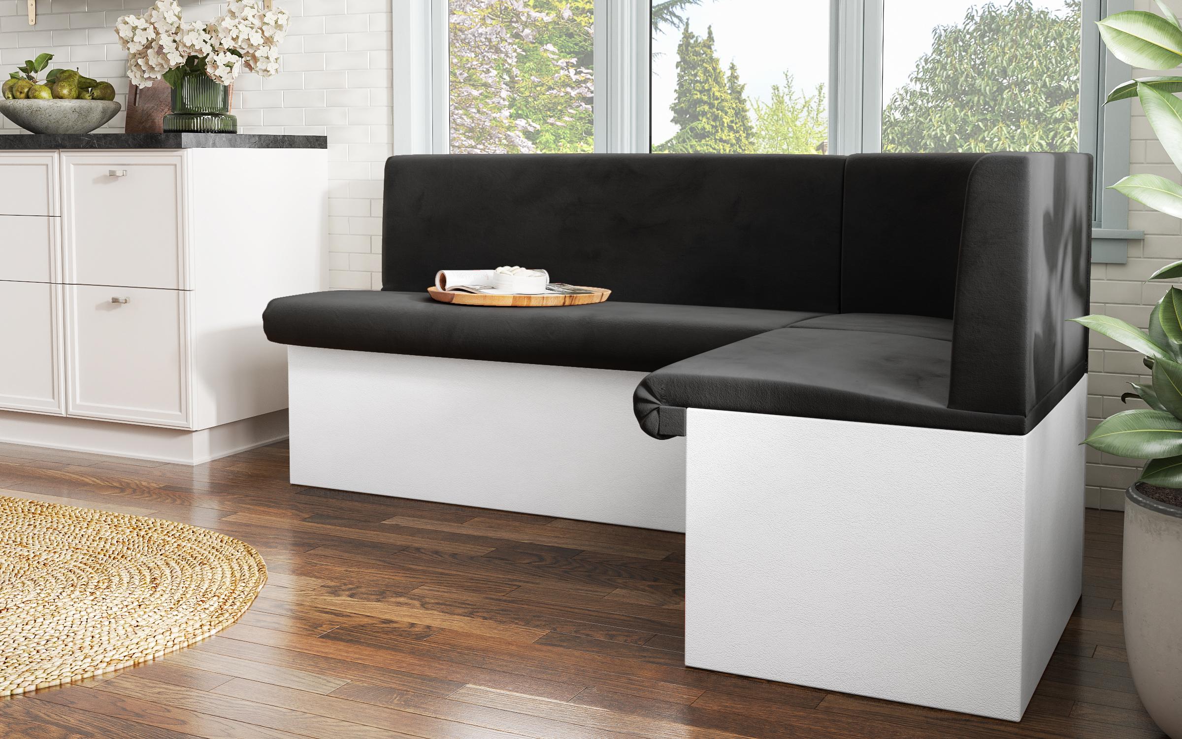 Extendable kitchen corner Julian, graphite + white leather  9