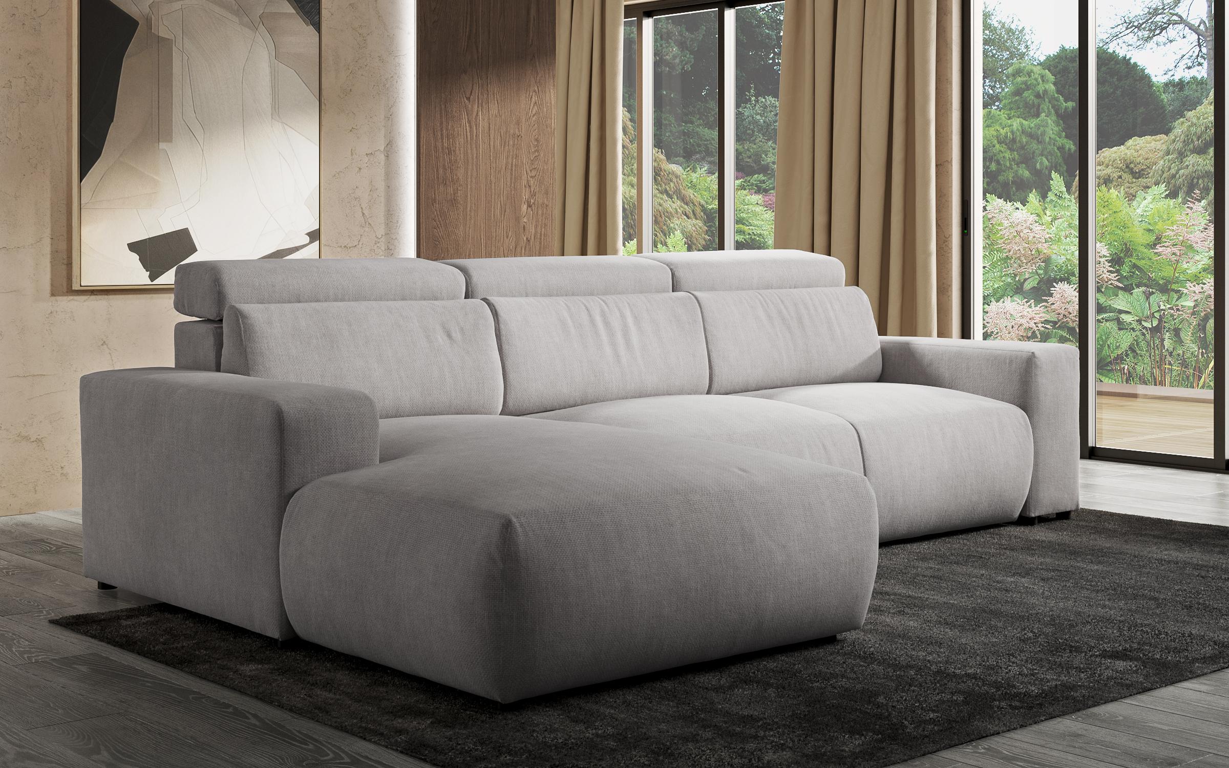 Extendable corner sofa Sorelo, light grey  4