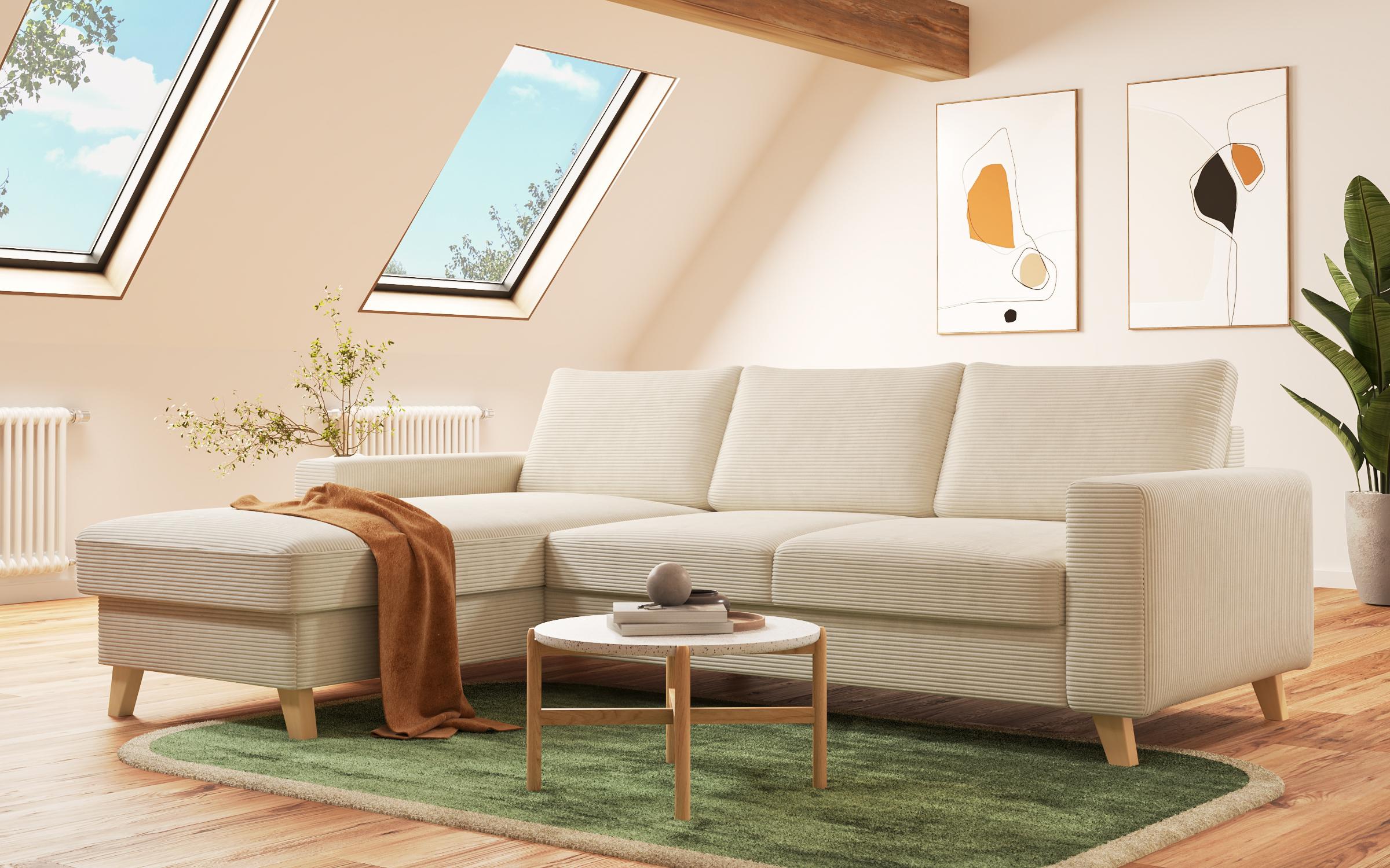 Extendable corner sofa Marden, beige  3