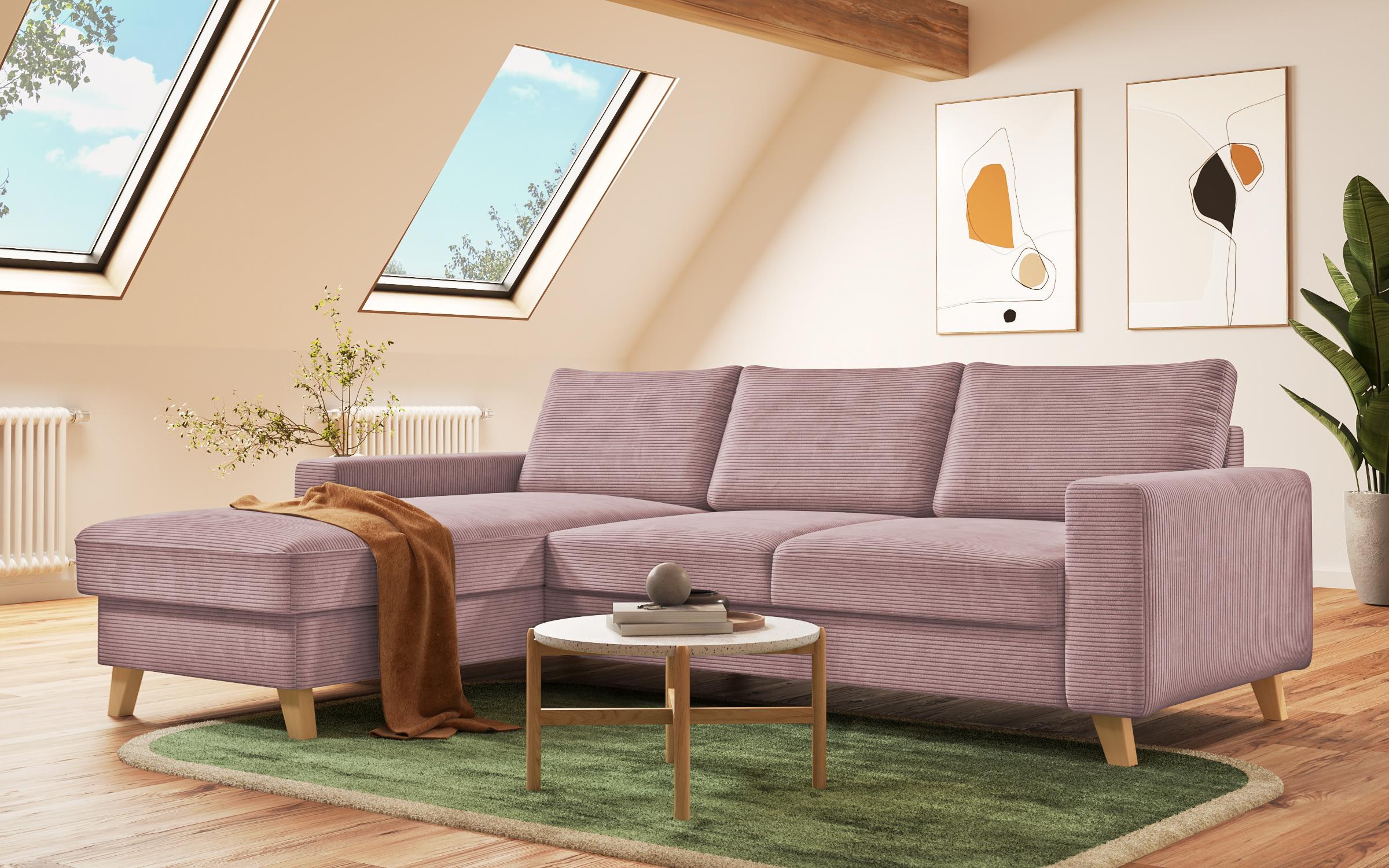 Extendable corner sofa Marden, pink  9
